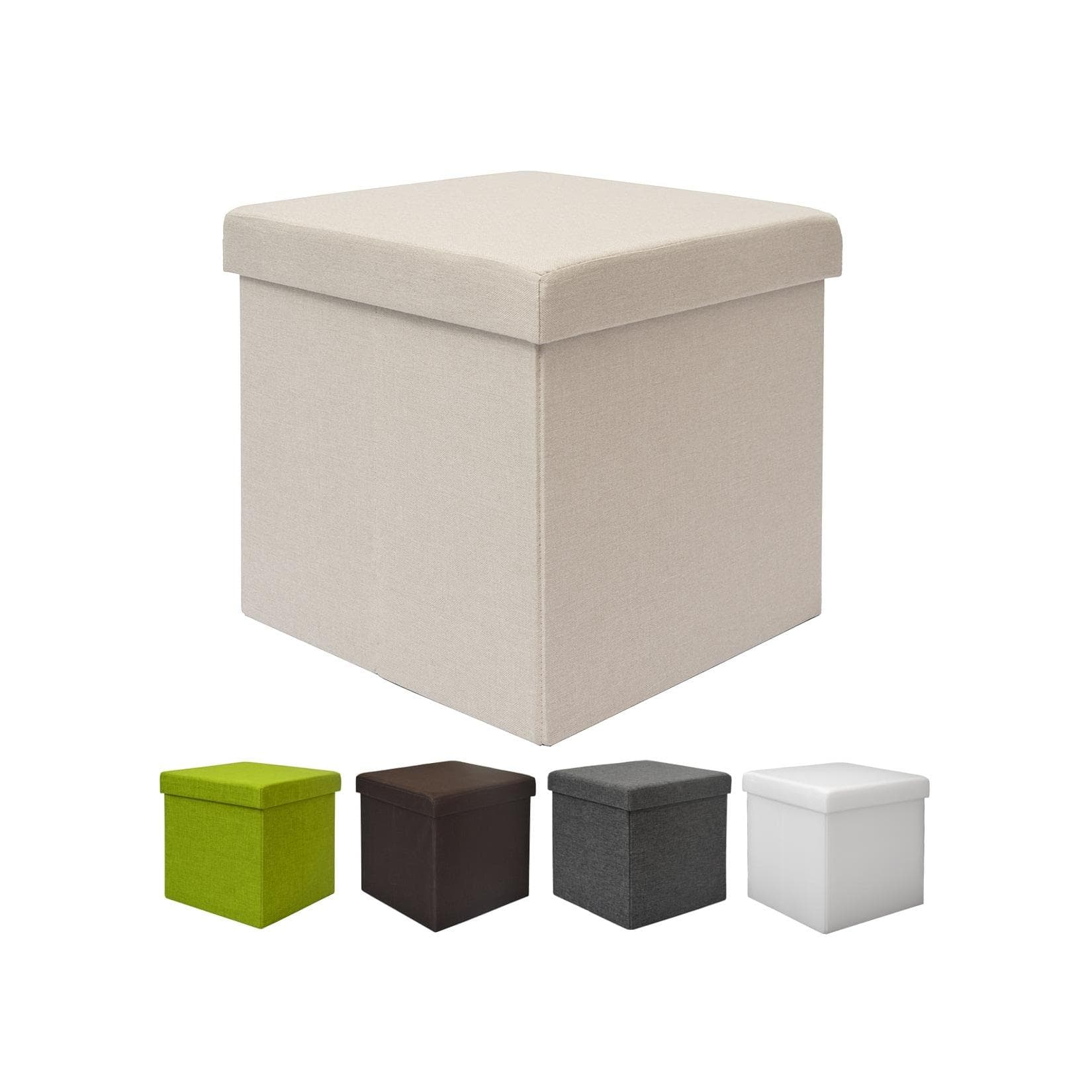 Faltbarer Polsterhocker - Praktischer Sitzwürfel mit Stauraum