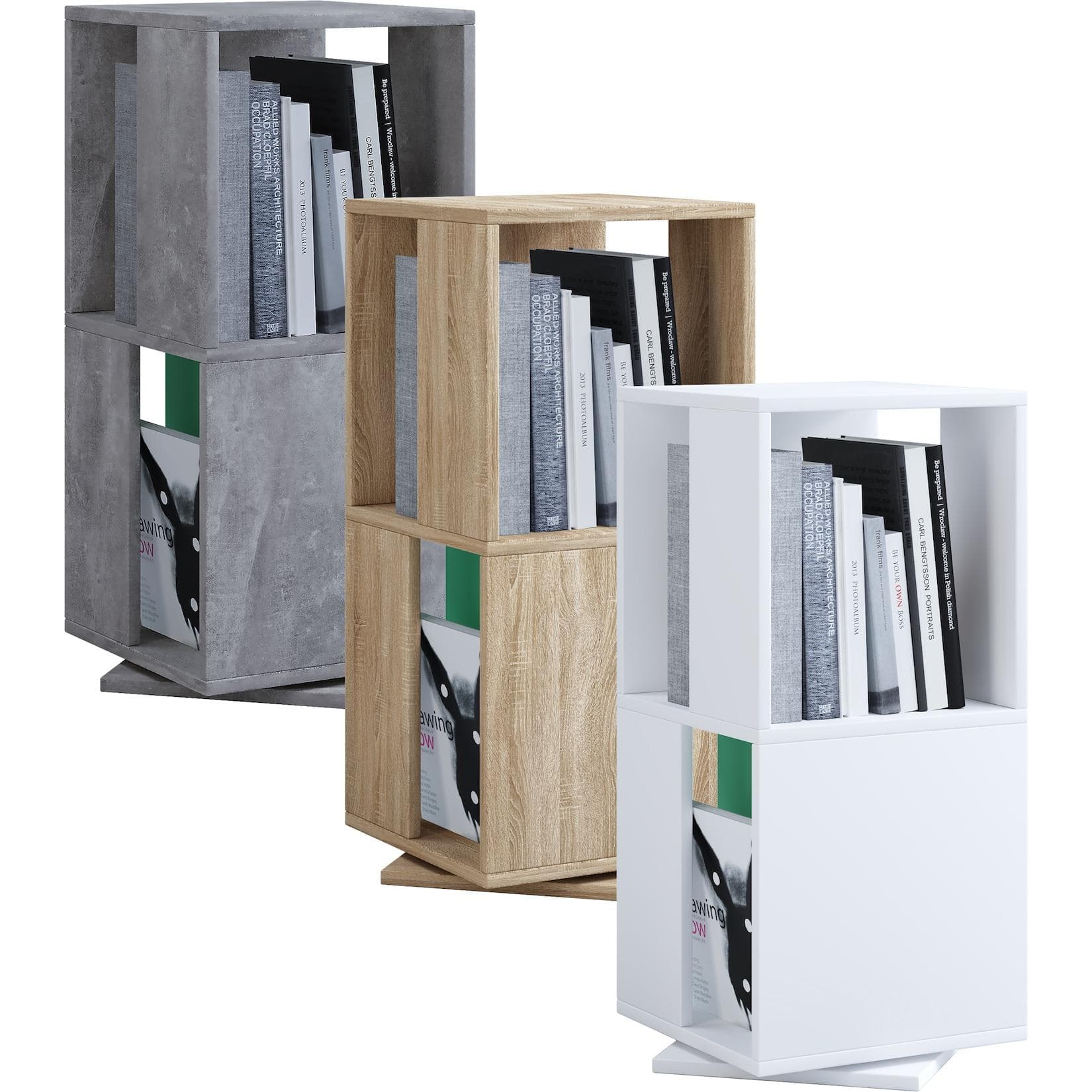 Drehbares Holz-Aktenregal für Büro & Stifte