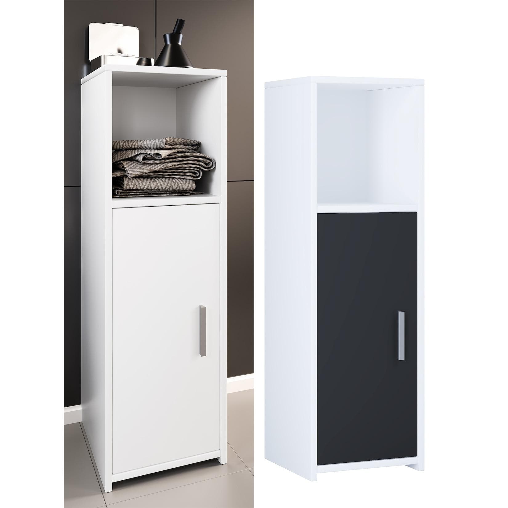 VCM Midischrank Zalo L Schwarz Weiß Badmöbel Holz