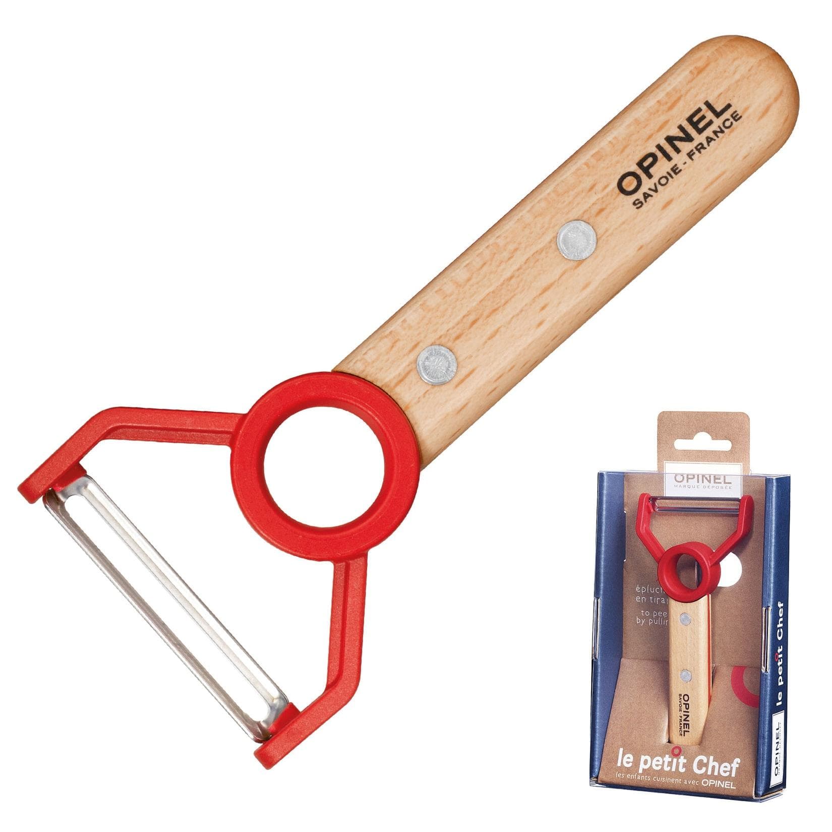 OPINEL Kinder Sparschäler mit Fingerschutz für Gemüse und Kartoffeln