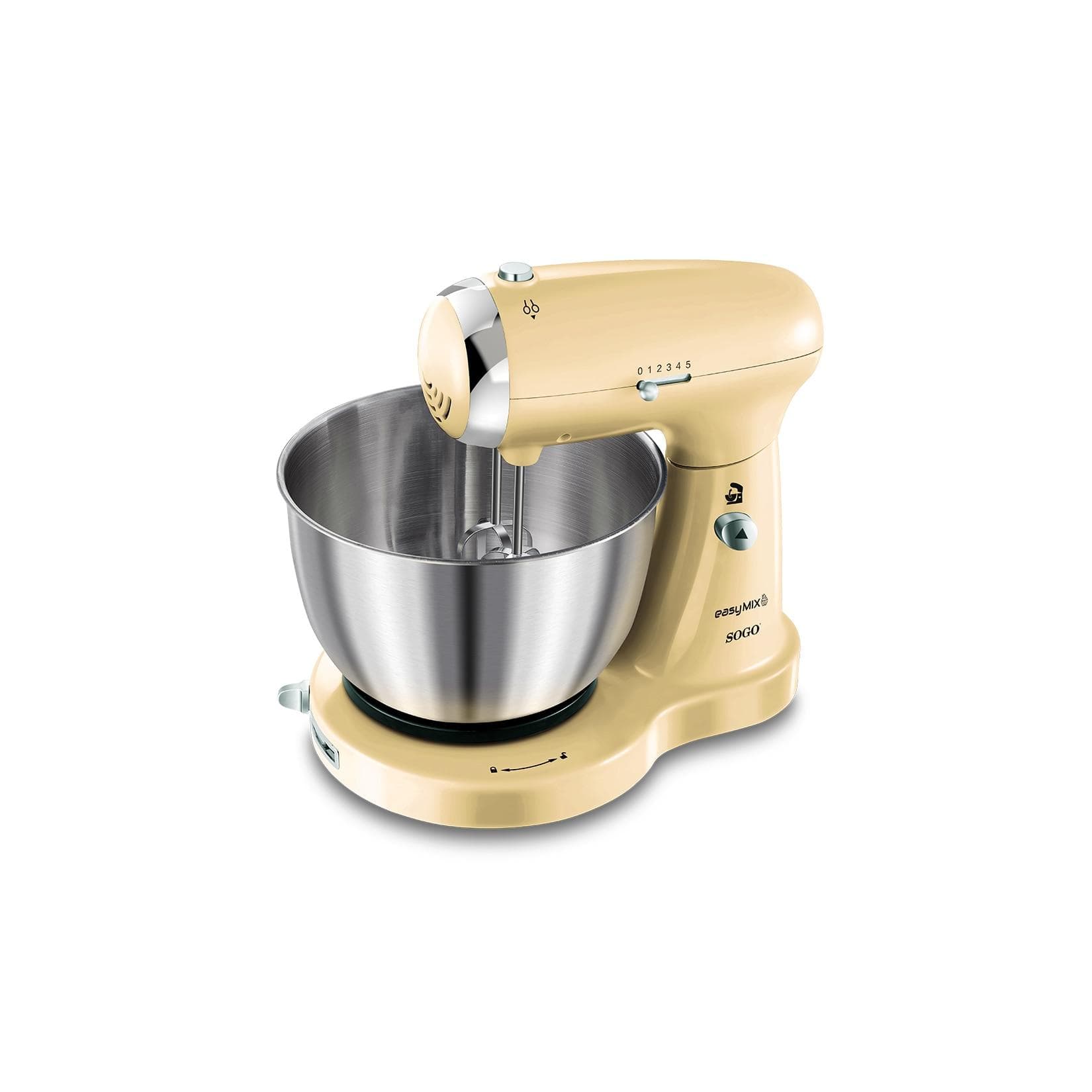 SOGO RETRO Küchenmaschine Beige 3-in-1 Mixer Rührgerät Teigmaschine