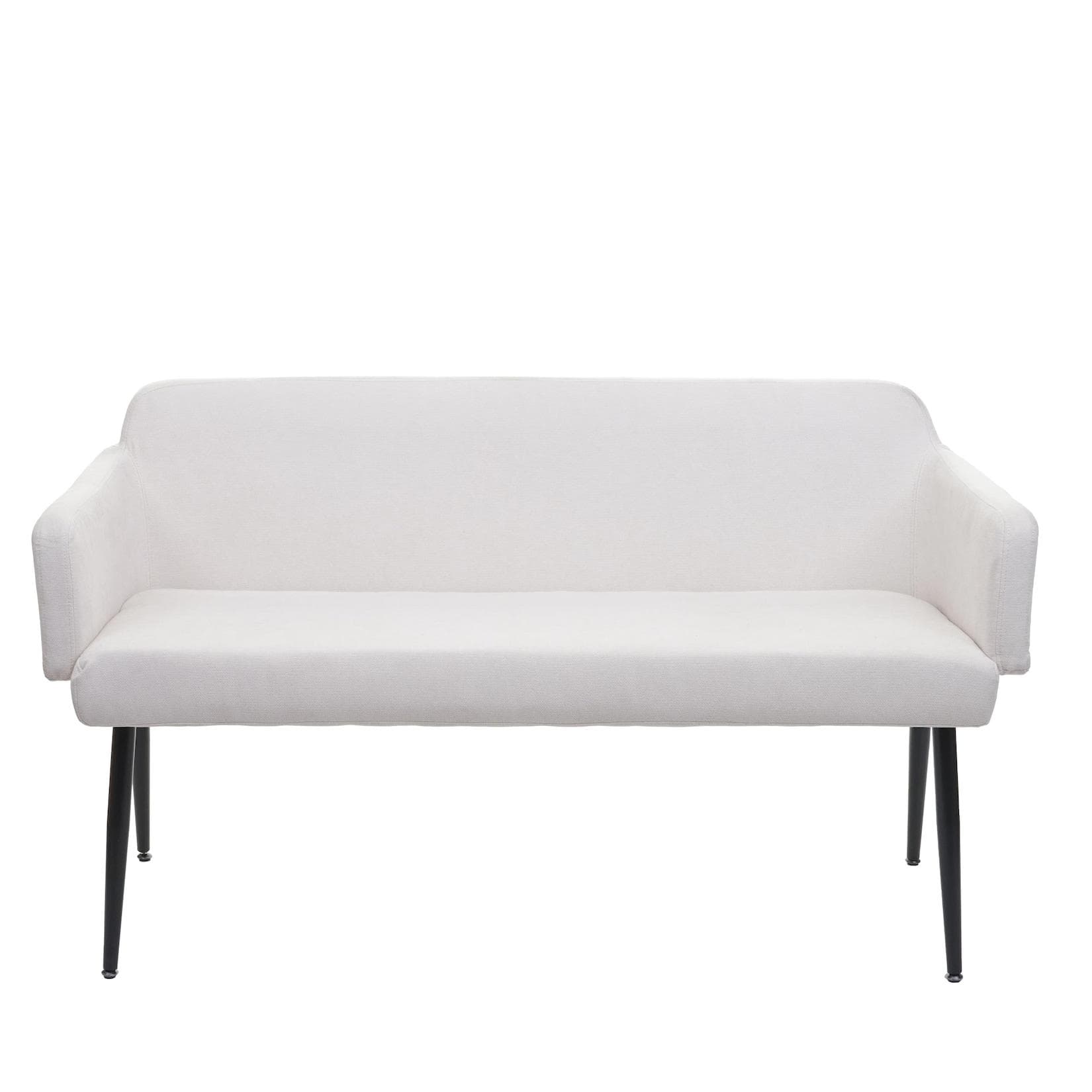 MCW Sitzbank MCW-L13 Creme-Weiß mit Rückenlehne und Armlehne