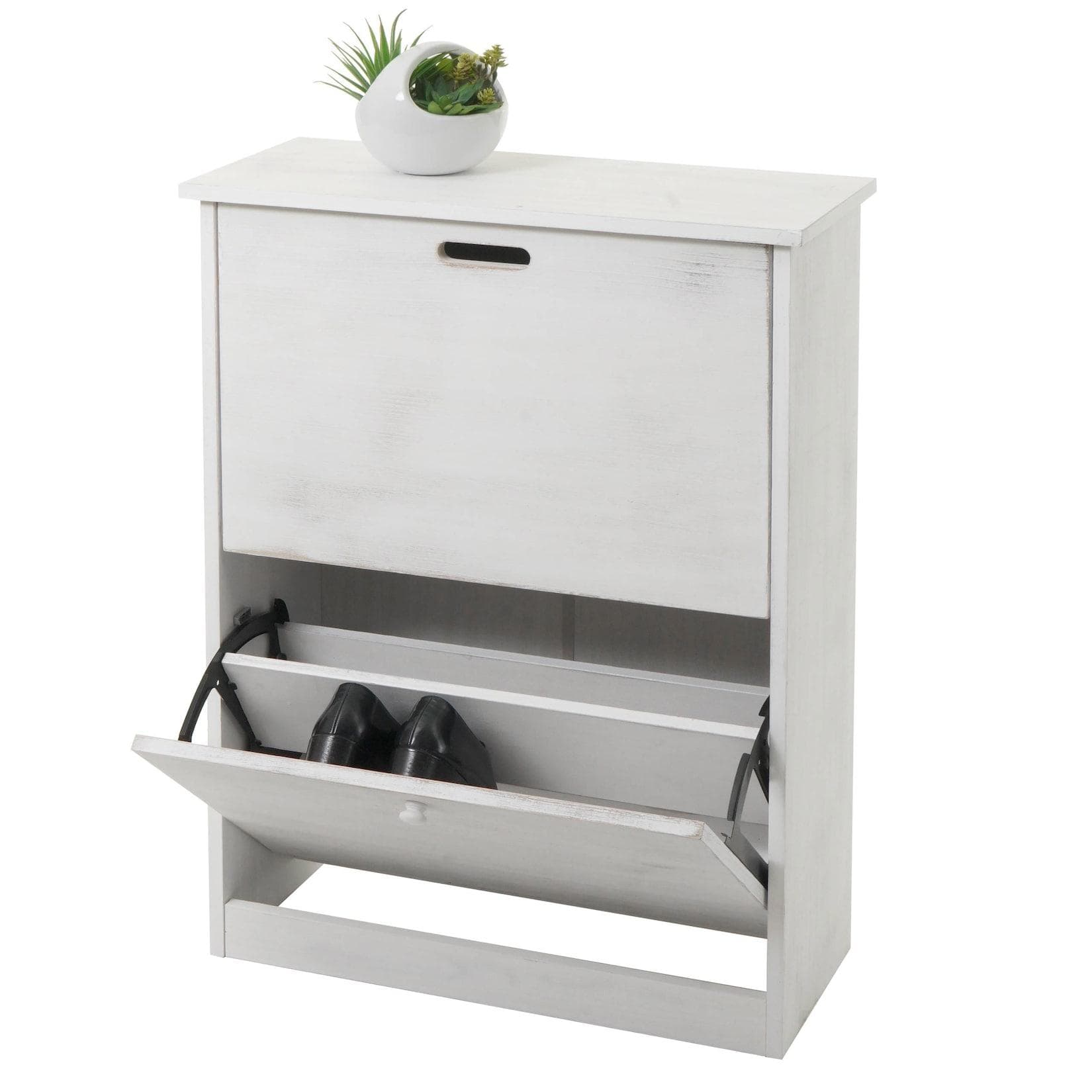 MCW Schuhkipper K45 Shabby Weiß 2 Klappen