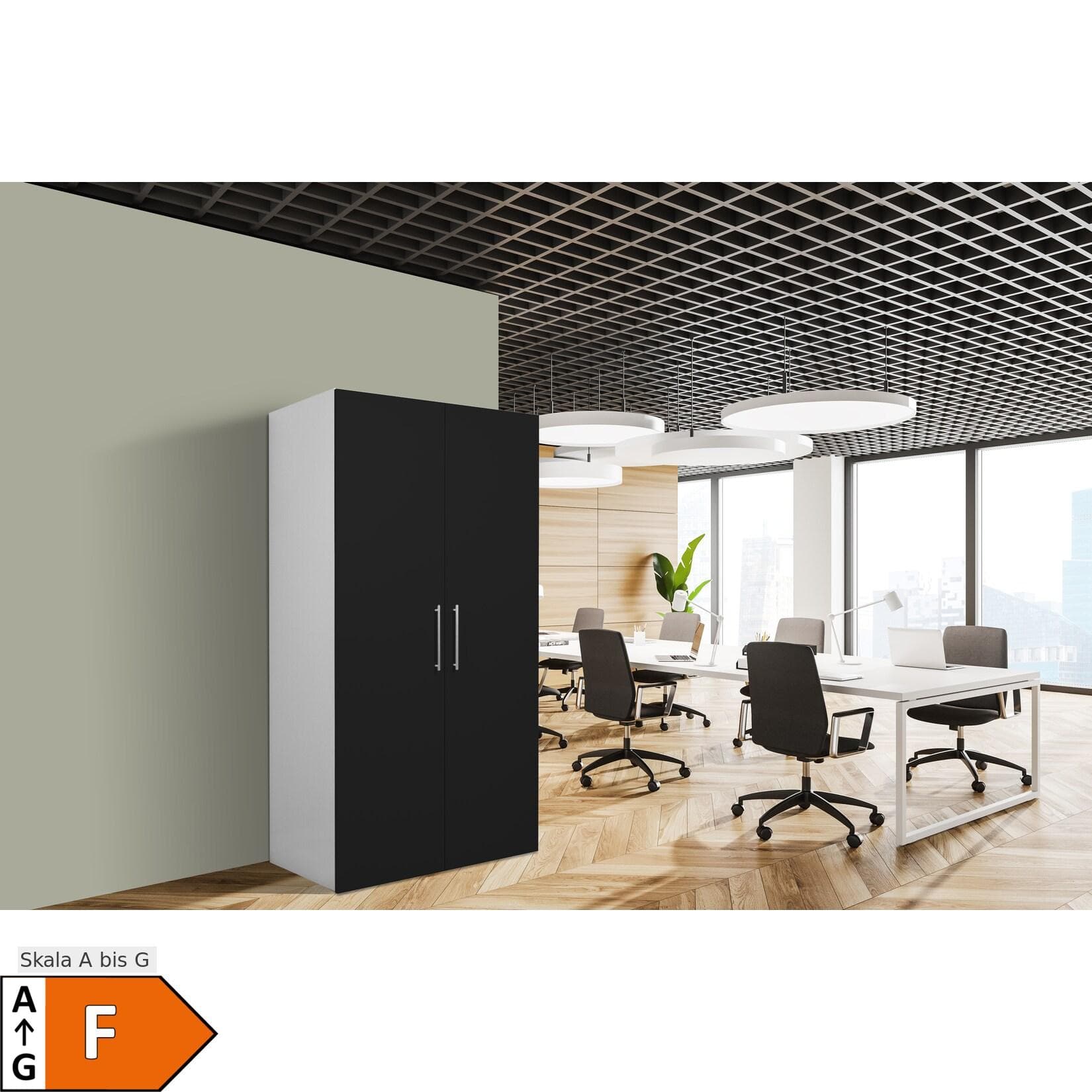 Respekta Schrankküche SKWSMIC Weiß Schwarz inkl. Mikrowelle Pantryauflage Glaskeramikkochfeld