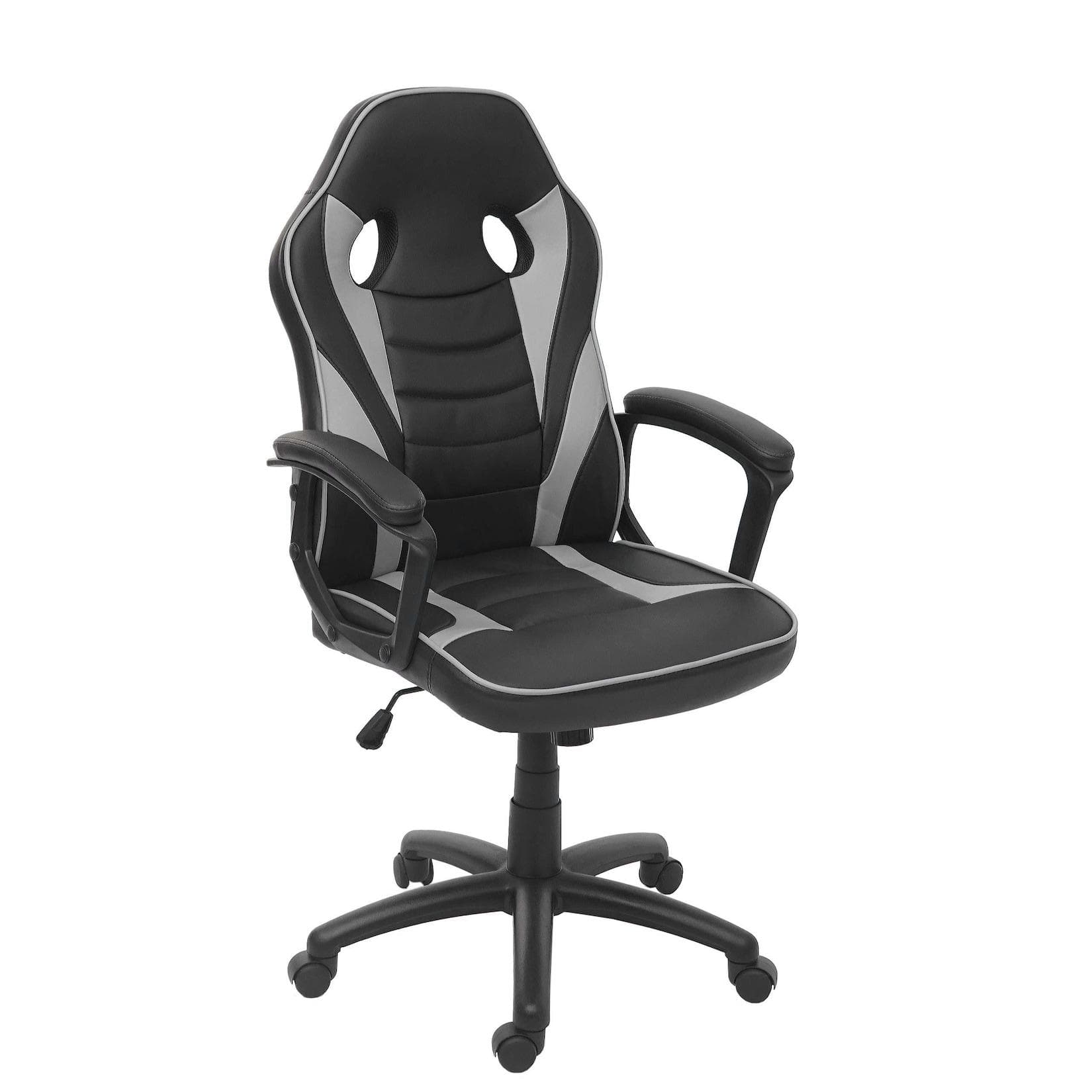 Bürostuhl MCW-F59 Schreibtischstuhl Drehstuhl Racing-Chair Gaming-Chair Kunstleder Schwarz/Grau