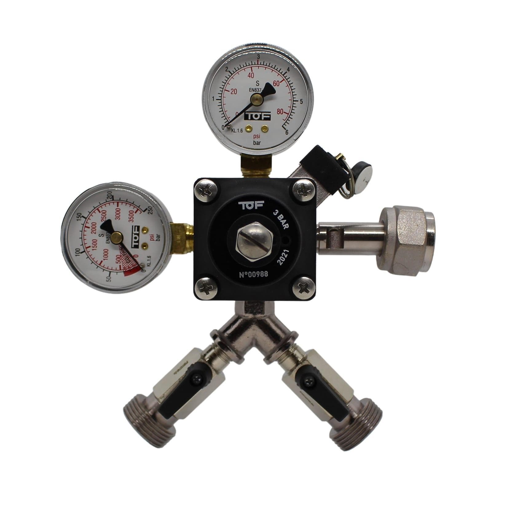 ich-zapfe Druckminderer 2-leitig CO2 für Zapfanlagen mit Sicherheitsventil