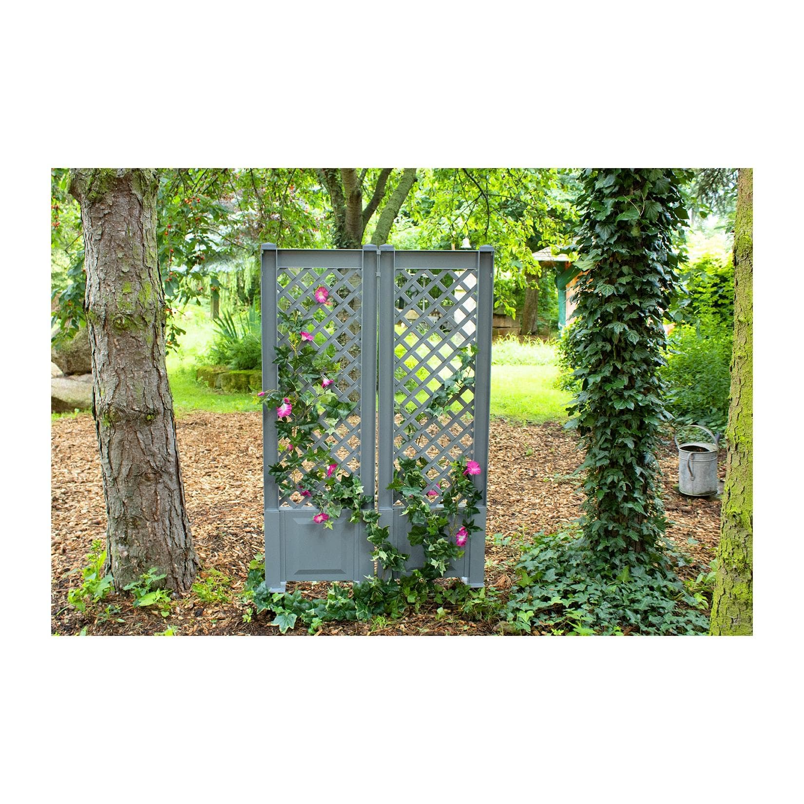 KHW Spalier mit Erdspieß 43 cm - 2er-Set Grau