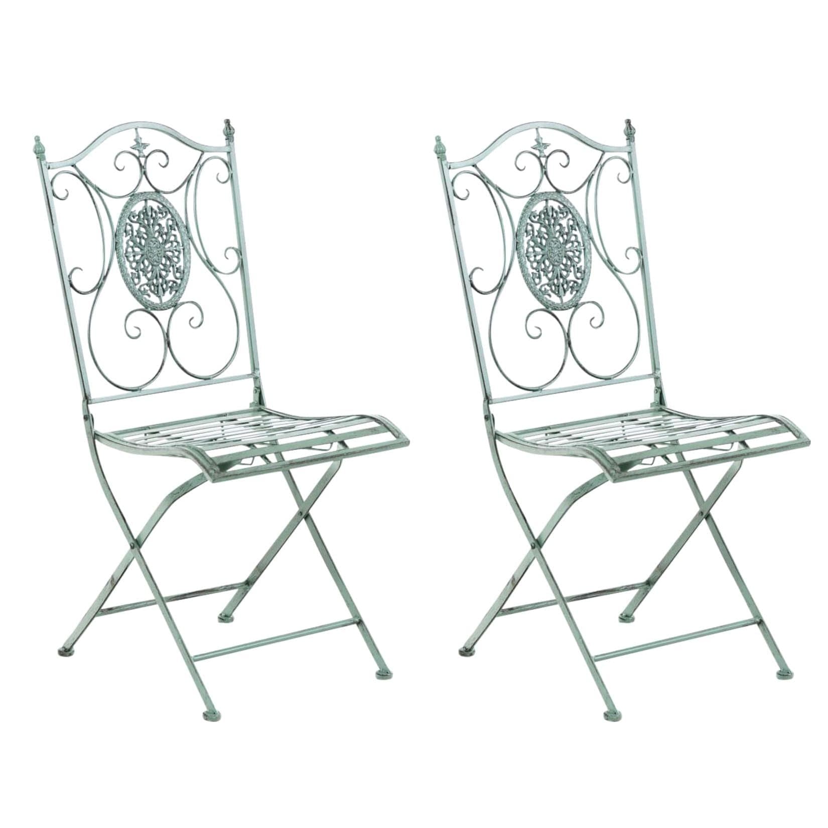 Elegante Eisengartenstühle (2er Set) für Outdoor