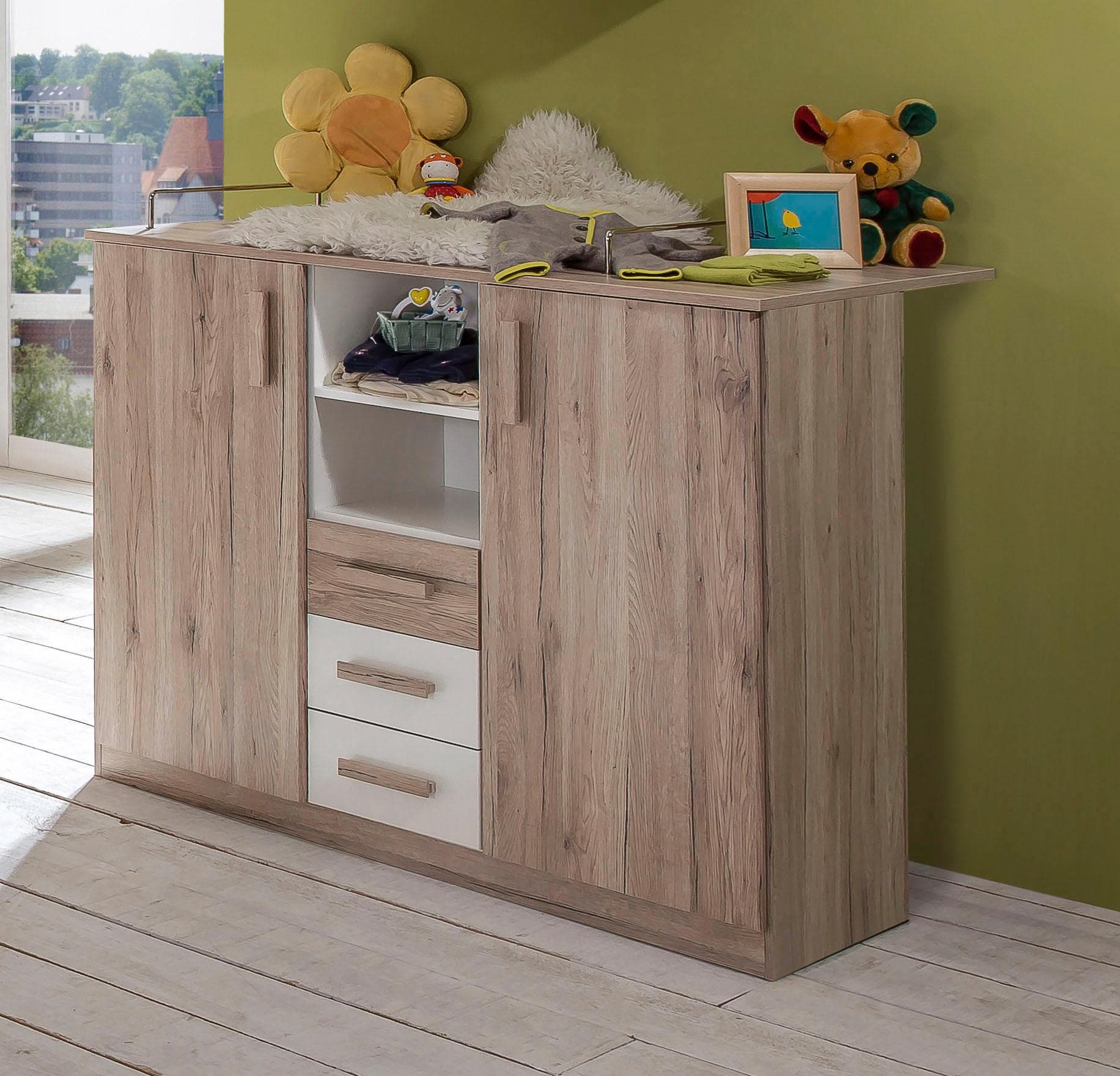 Wimex Wickelkommode Bergamo Weiß Eiche 122cm