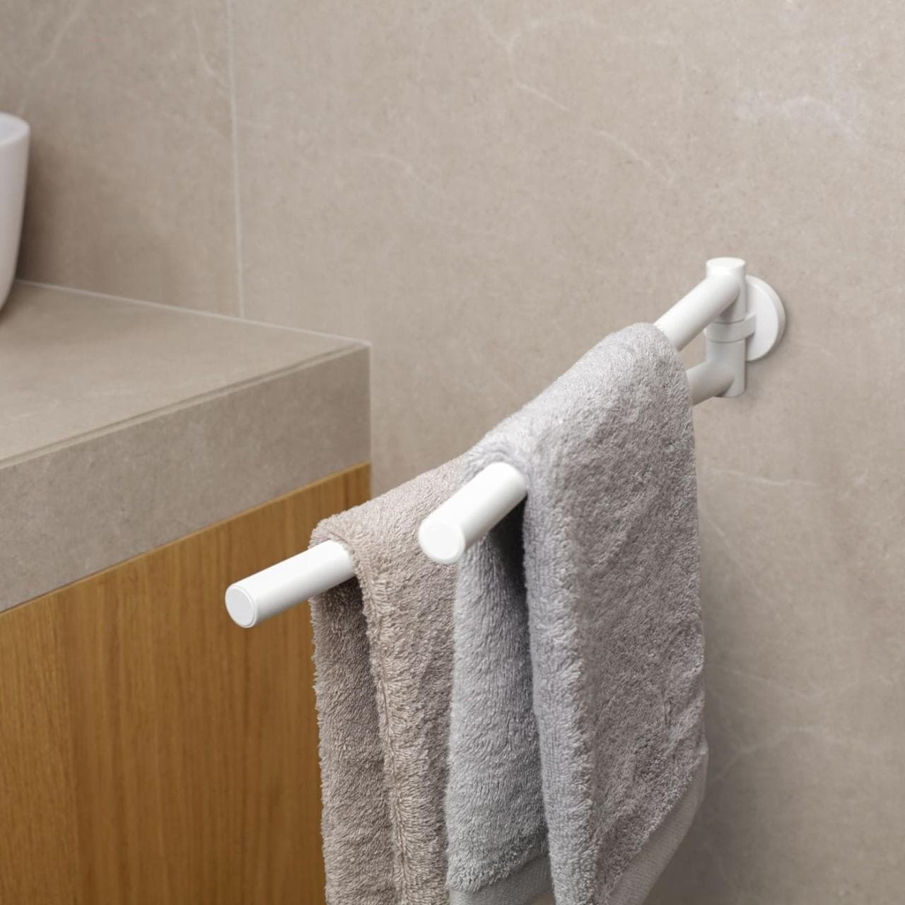 Herzbach Deep White Handtuchhalter 340mm Wandmontage