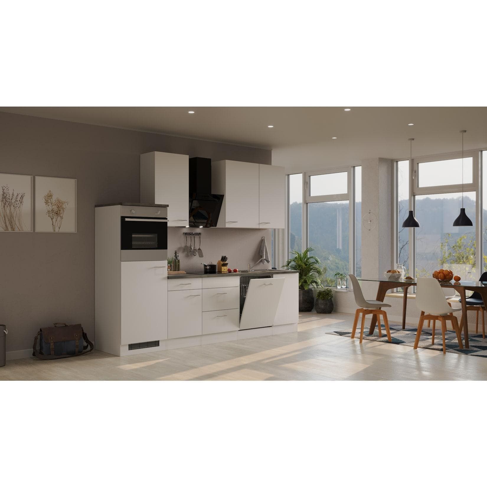 Flex-Well Küchenzeile Lucca 280 cm mit Backofen und Kochfeld