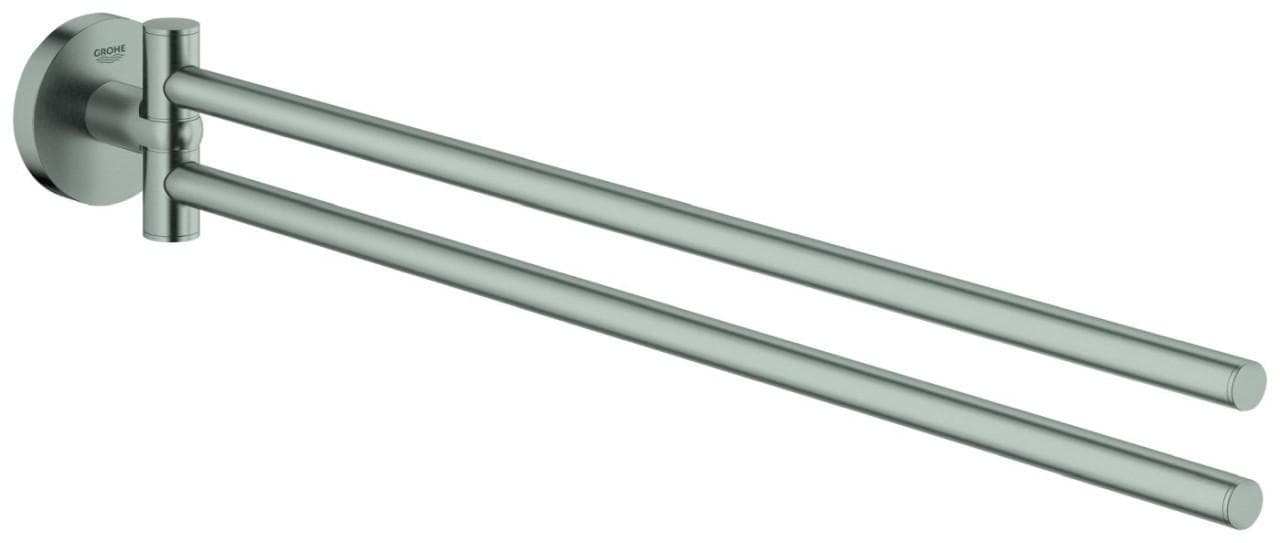Grohe Essentials Handtuchhalter 40371DC1 2-armig, schwenkbar, 43,9cm, supersteel