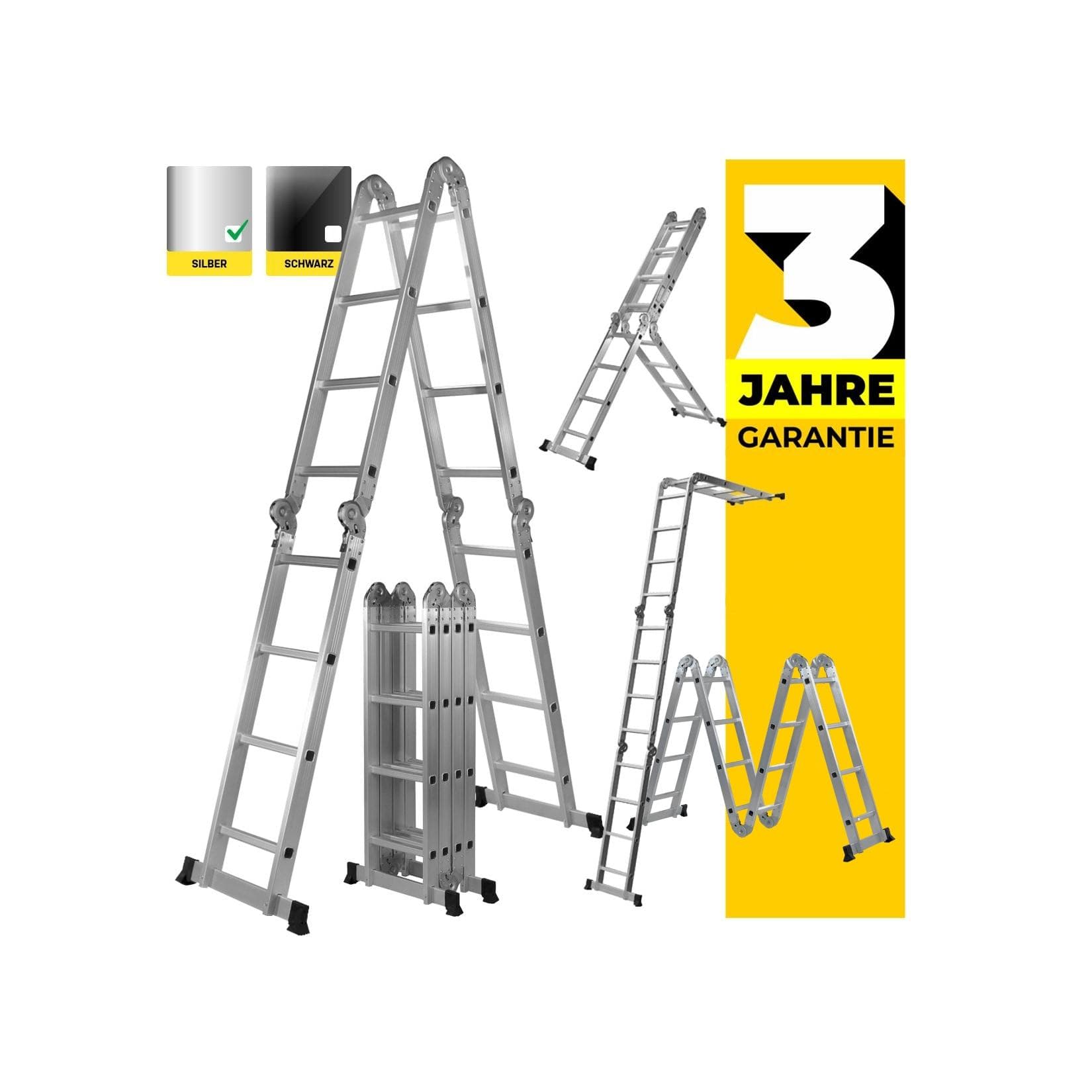 Craftfull Mehrzweckleiter CF-104A 6in1 Aluminium 3,5-5,8m Anti-Rutsch