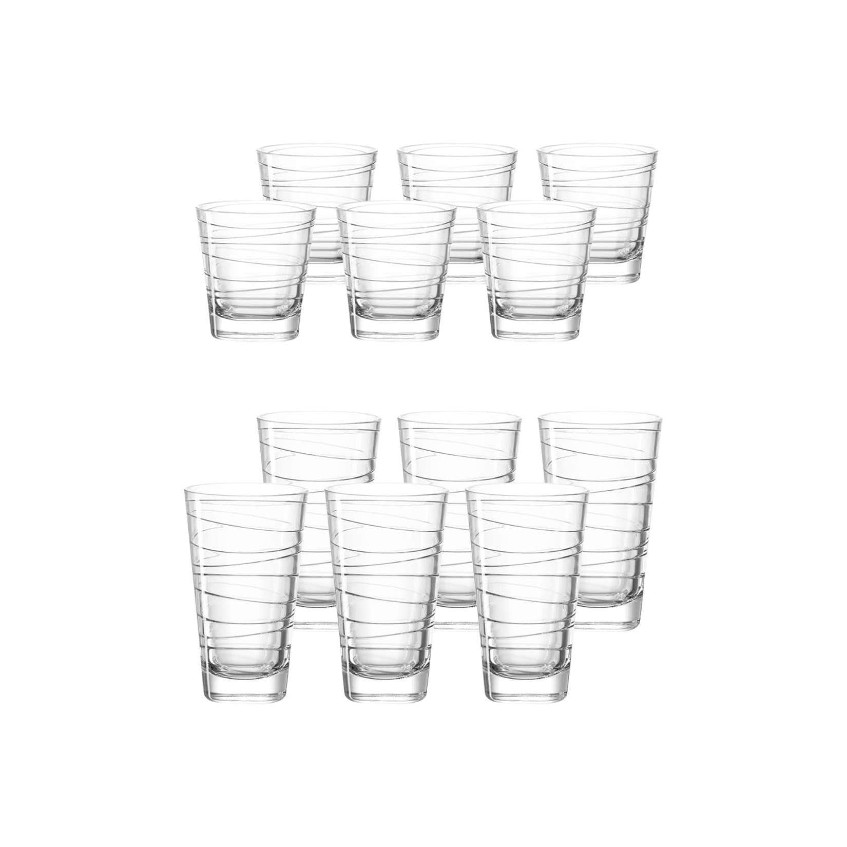 Leonardo Trinkgläser Vario Struttura 12er Set Transparent Modern
