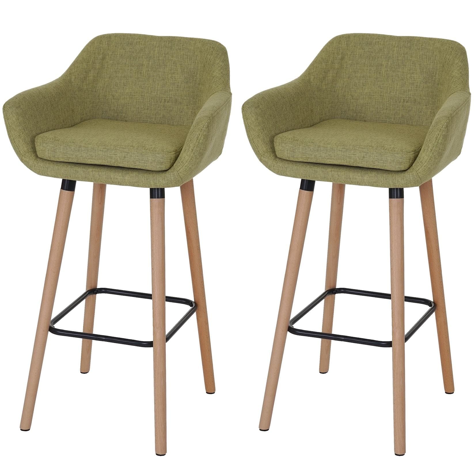 MCW 2er-Set Barhocker Vaasa T381 Textil Hellgrün