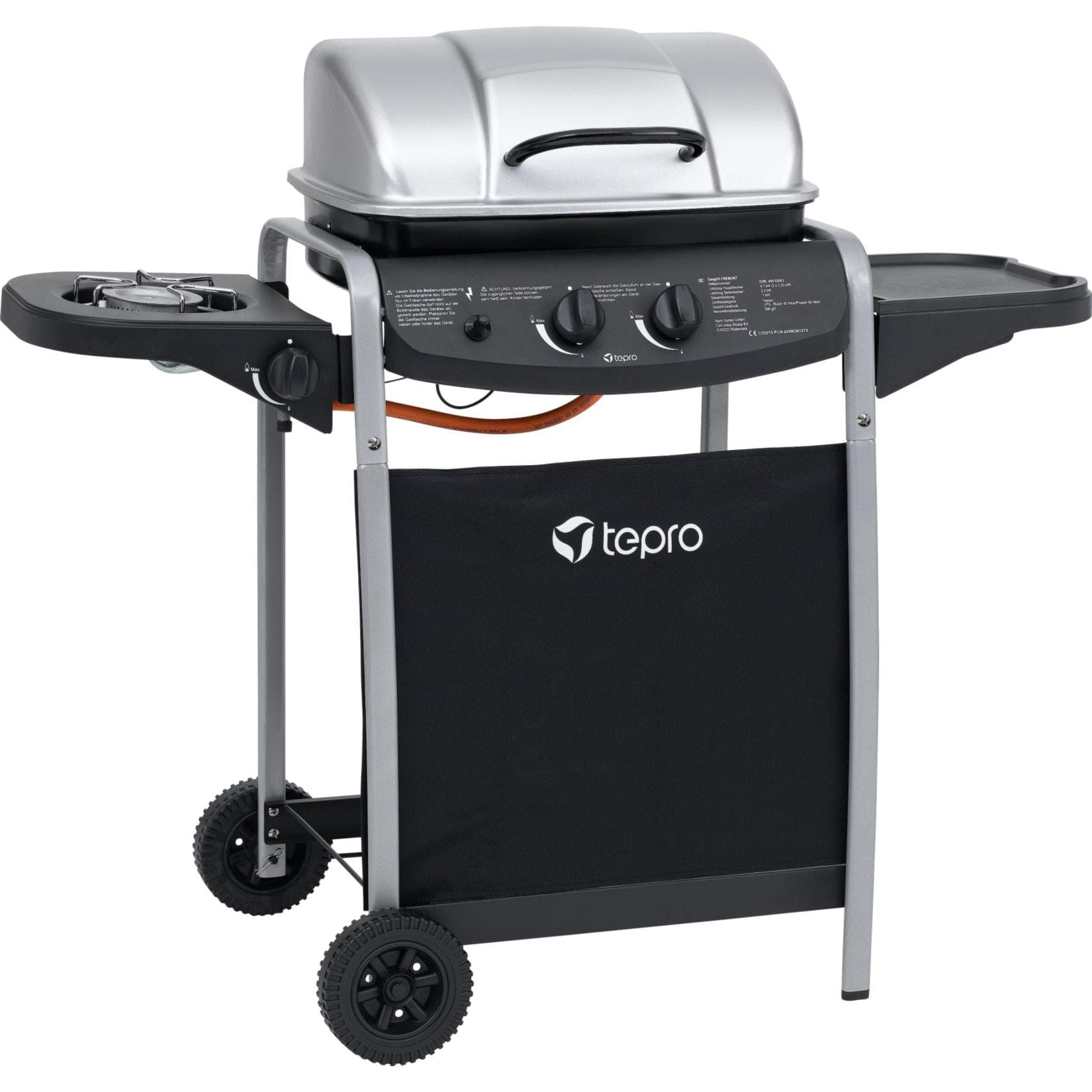 Tepro Gasgrill Fremont Schwarz/Silber mit Seitenbrenner