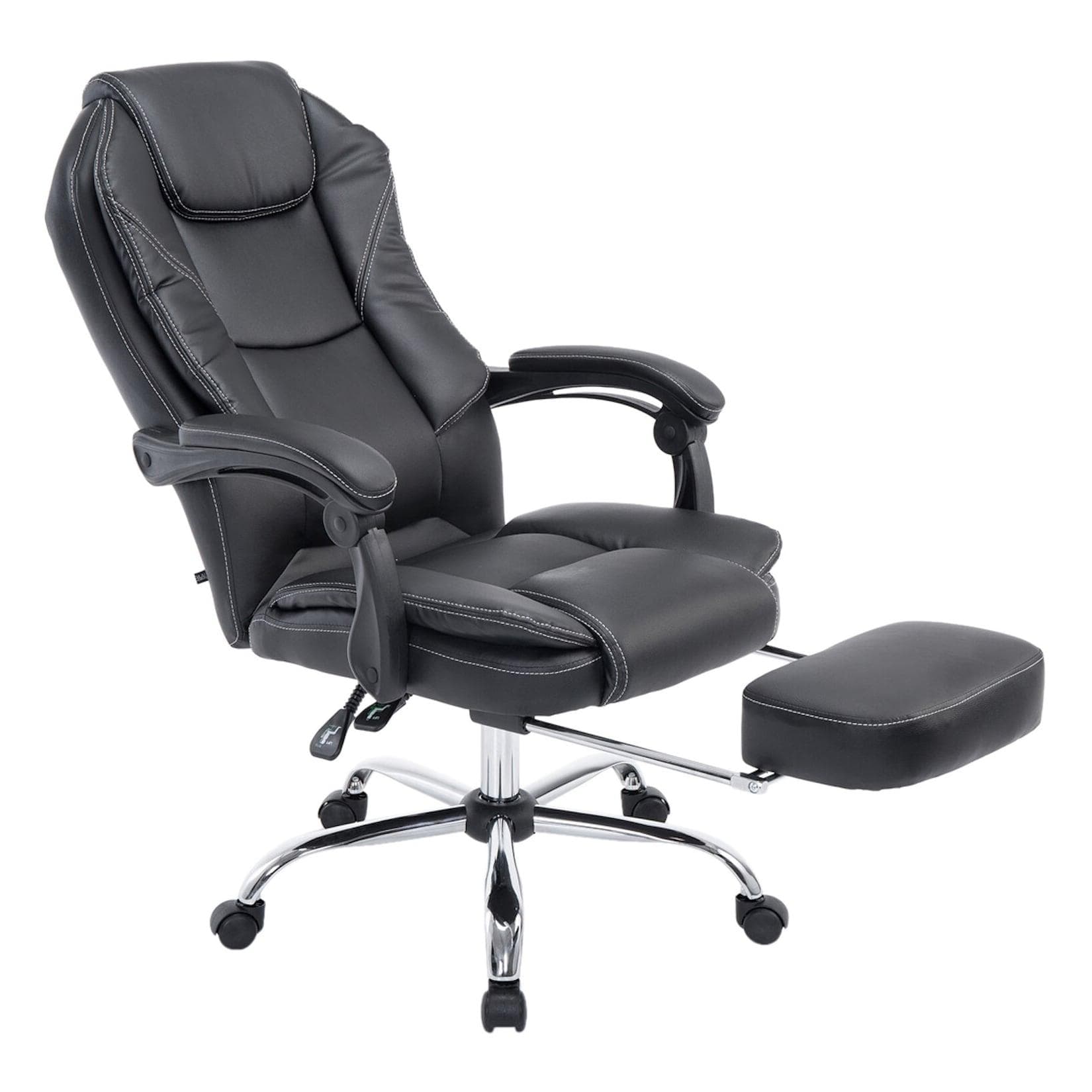 TPFLiving Bürostuhl Castan - Kunstleder Weiß, Höhenverstellbar & Drehbar