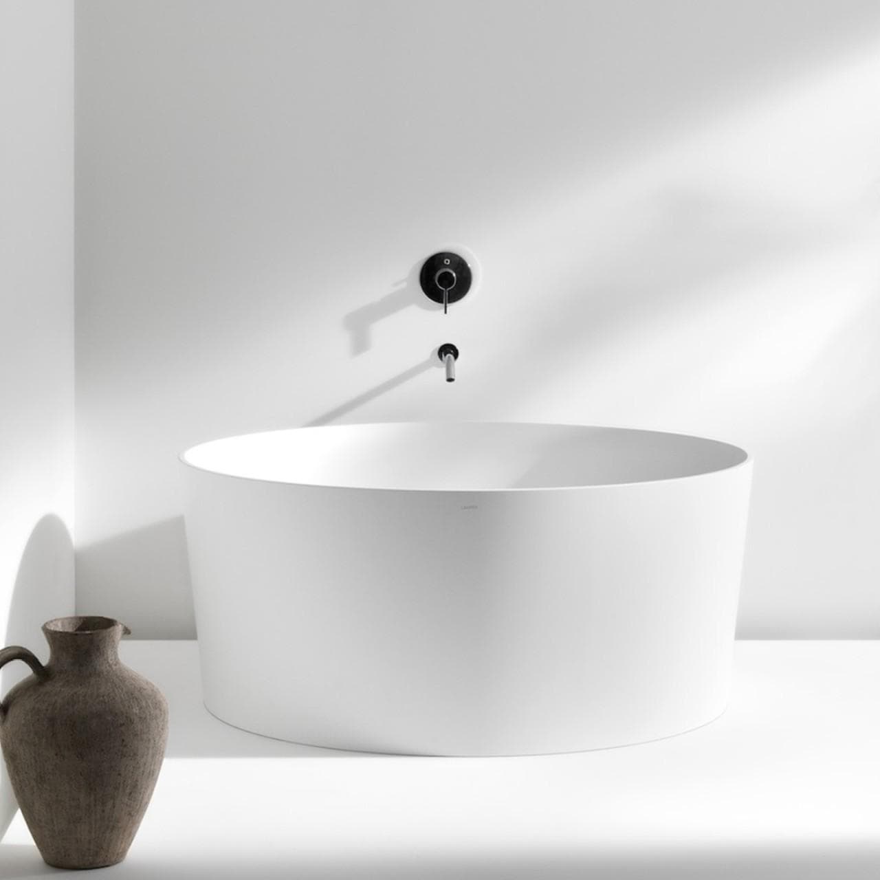 LAUFEN Val Freistehende Badewanne 130x130cm Rund Weiß