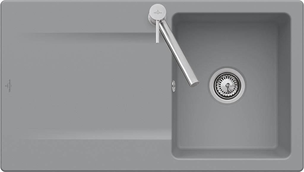 Villeroy & Boch Siluet Einbauspüle 333502R1 mit Ablaufgarnitur und Exzenterbetätigung, weiß