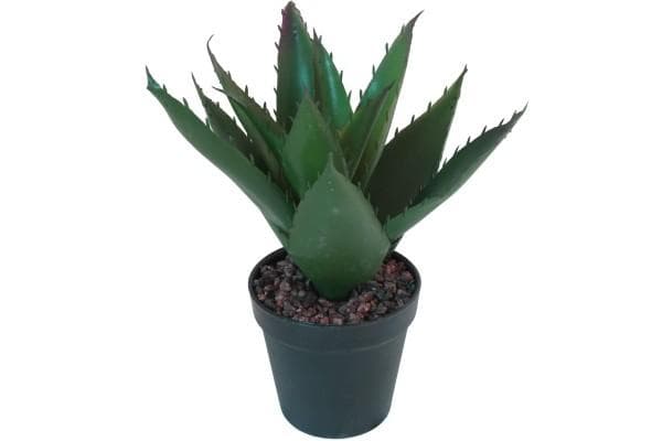 Künstliche Aloe Vera im Topf mit Steindeko Höhe 27 cm Pflanze Dunkelgrün