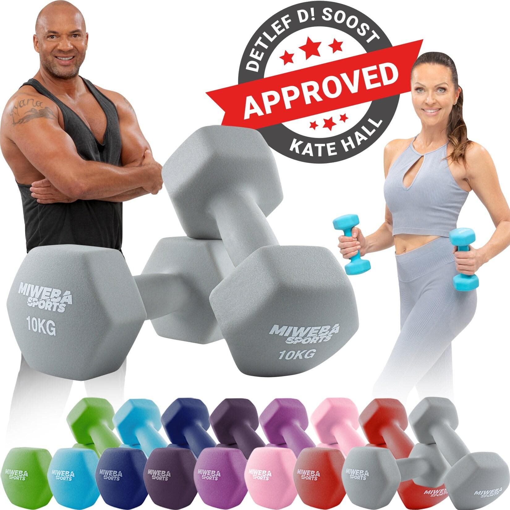 Miweba Sports Gymnastikhanteln 2er-Set NKH100 Grau 0,5-10 kg