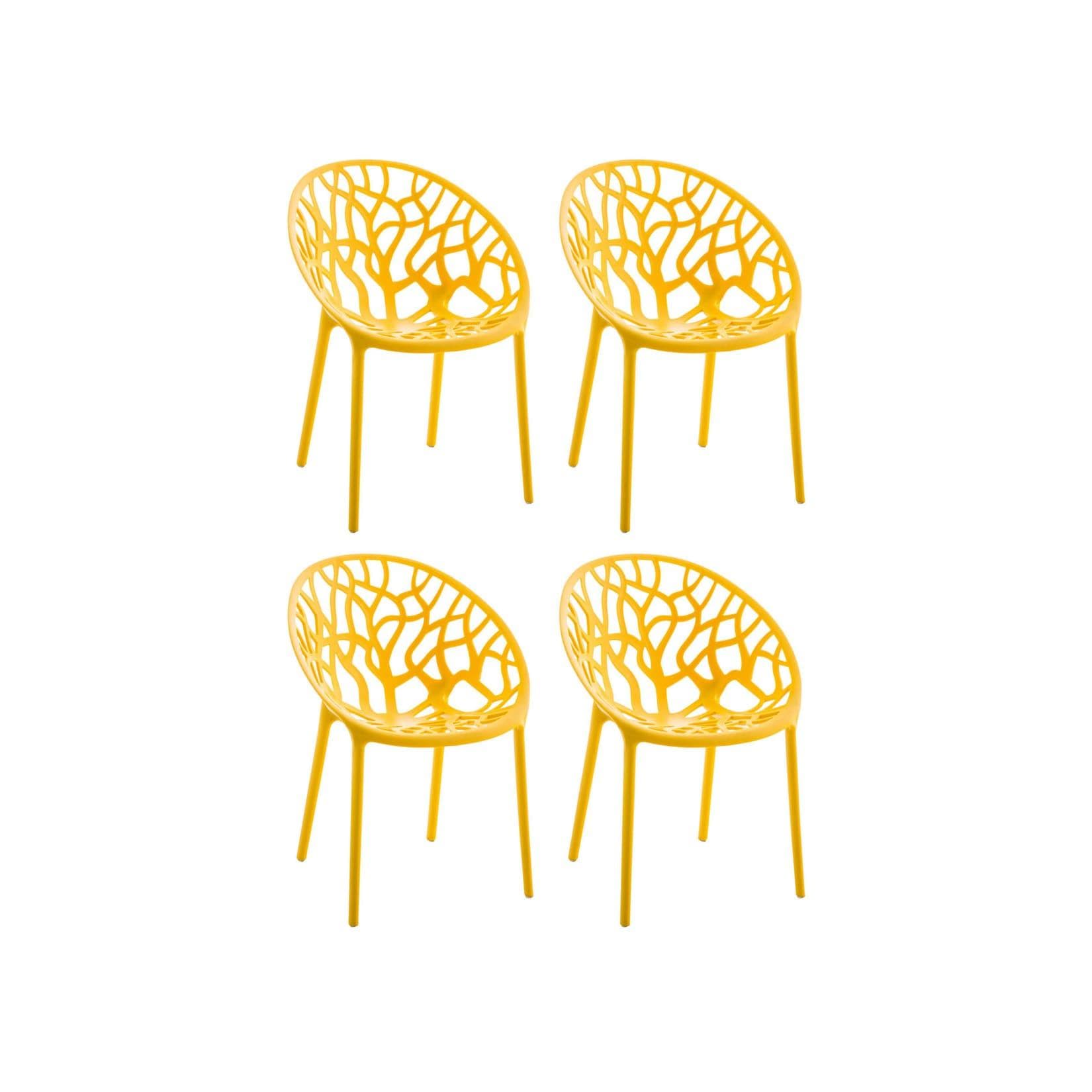 CLP Gartenstuhl 4er Set Hope - Stapelbar, Wetterfest, Modern