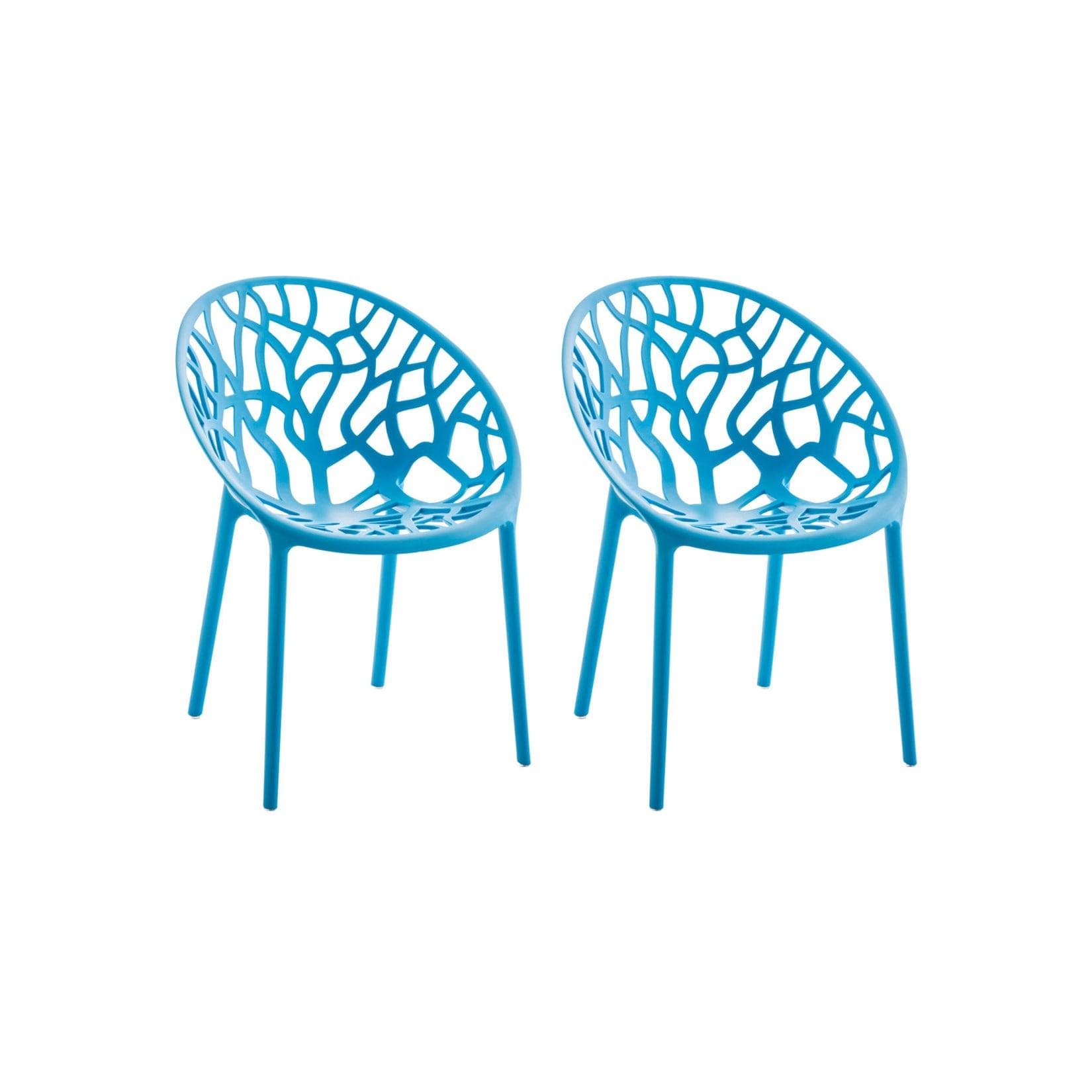 CLP Gartenstuhl Hope 2er Set Blau Stapelbar