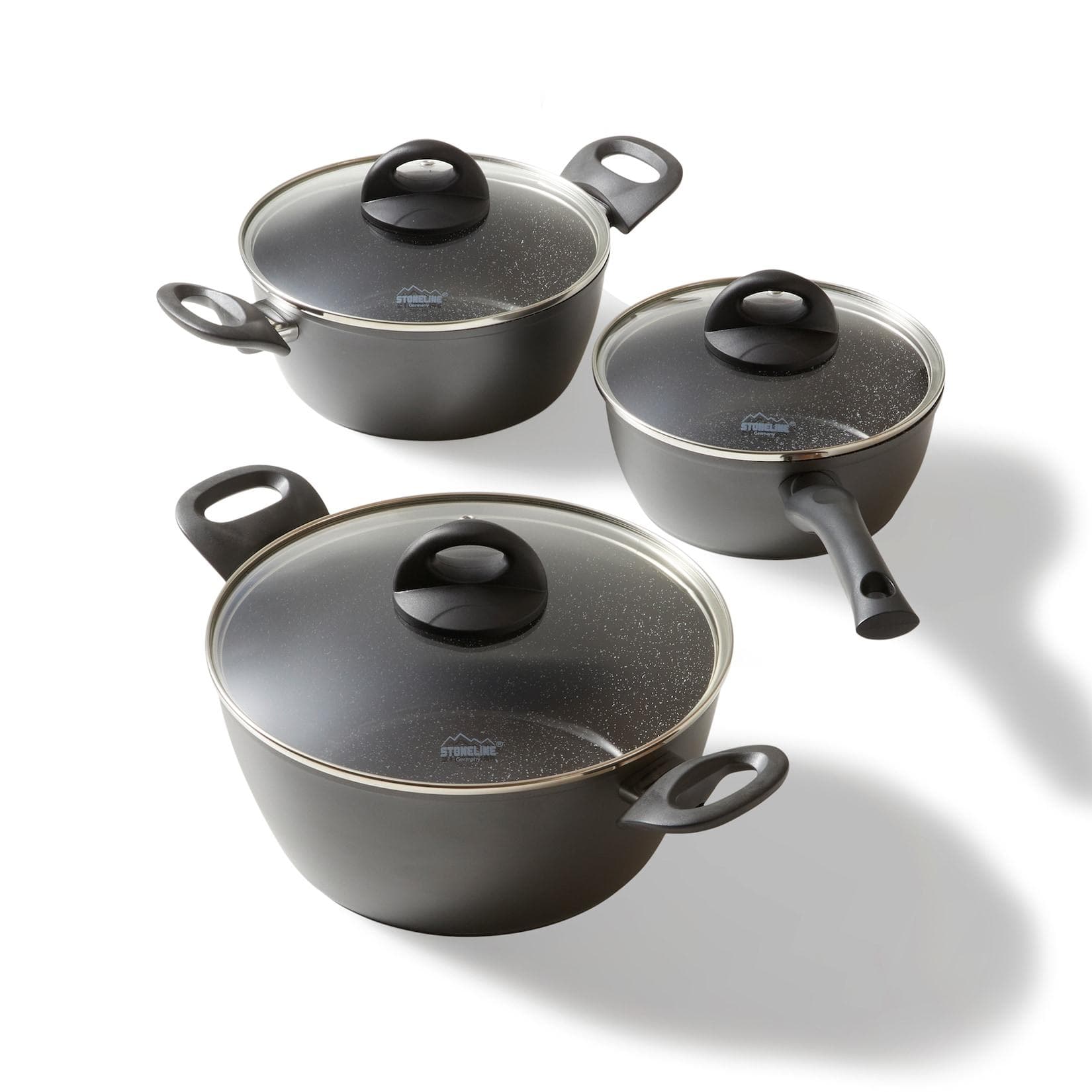 STONELINE Topf-Set CERAMIC Anthrazit Induktion