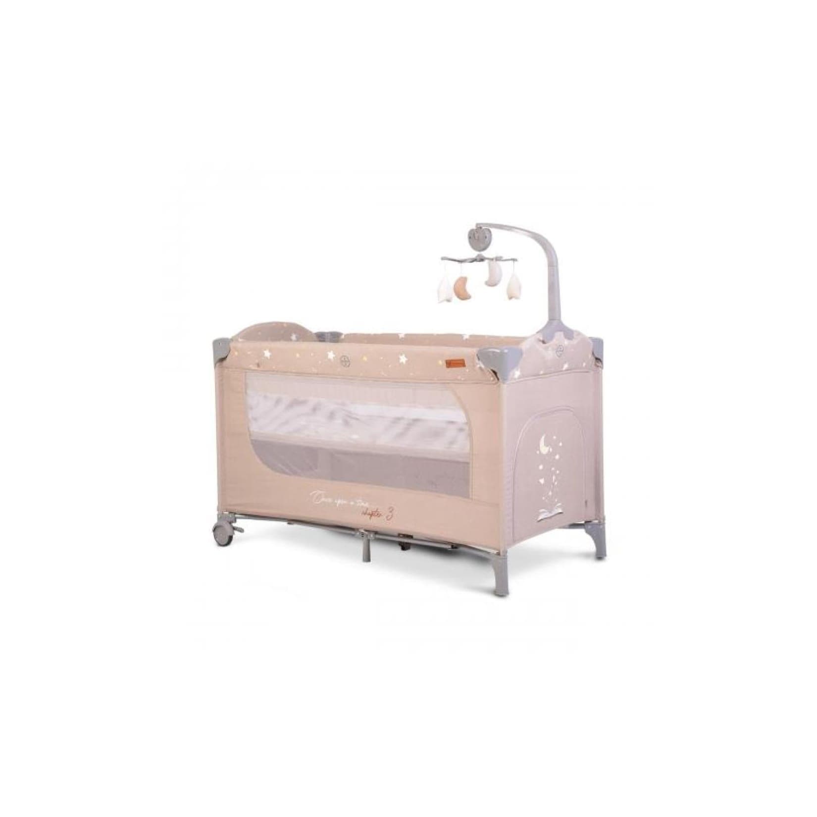 Cangaroo Reisebett Once upon a time Laufstall Beige mit Matratze und Wickelauflage