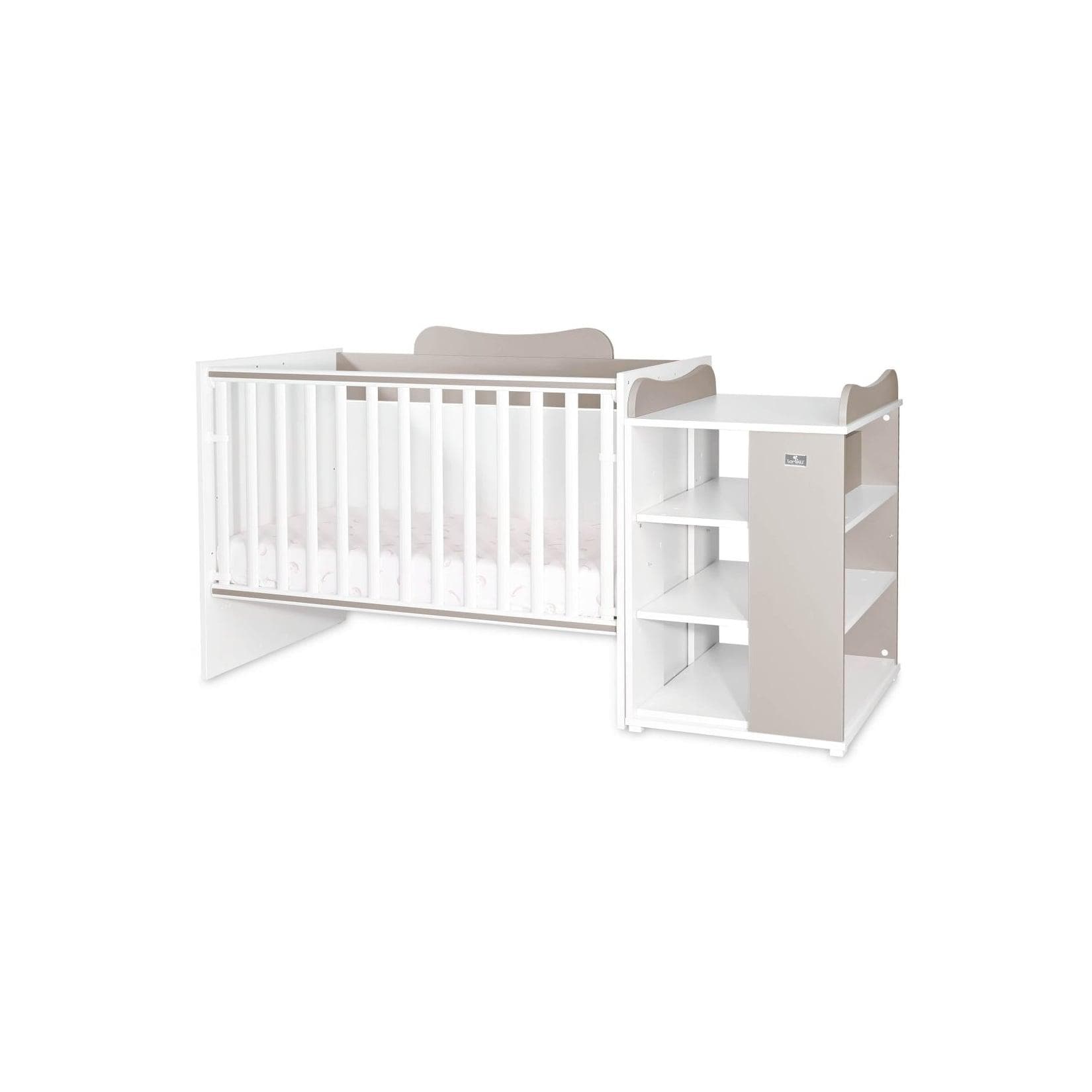 Lorelli Babybett Multi, Jugendbett, Schreibtisch, Wickeltisch, mehrfach umbaubar Beige