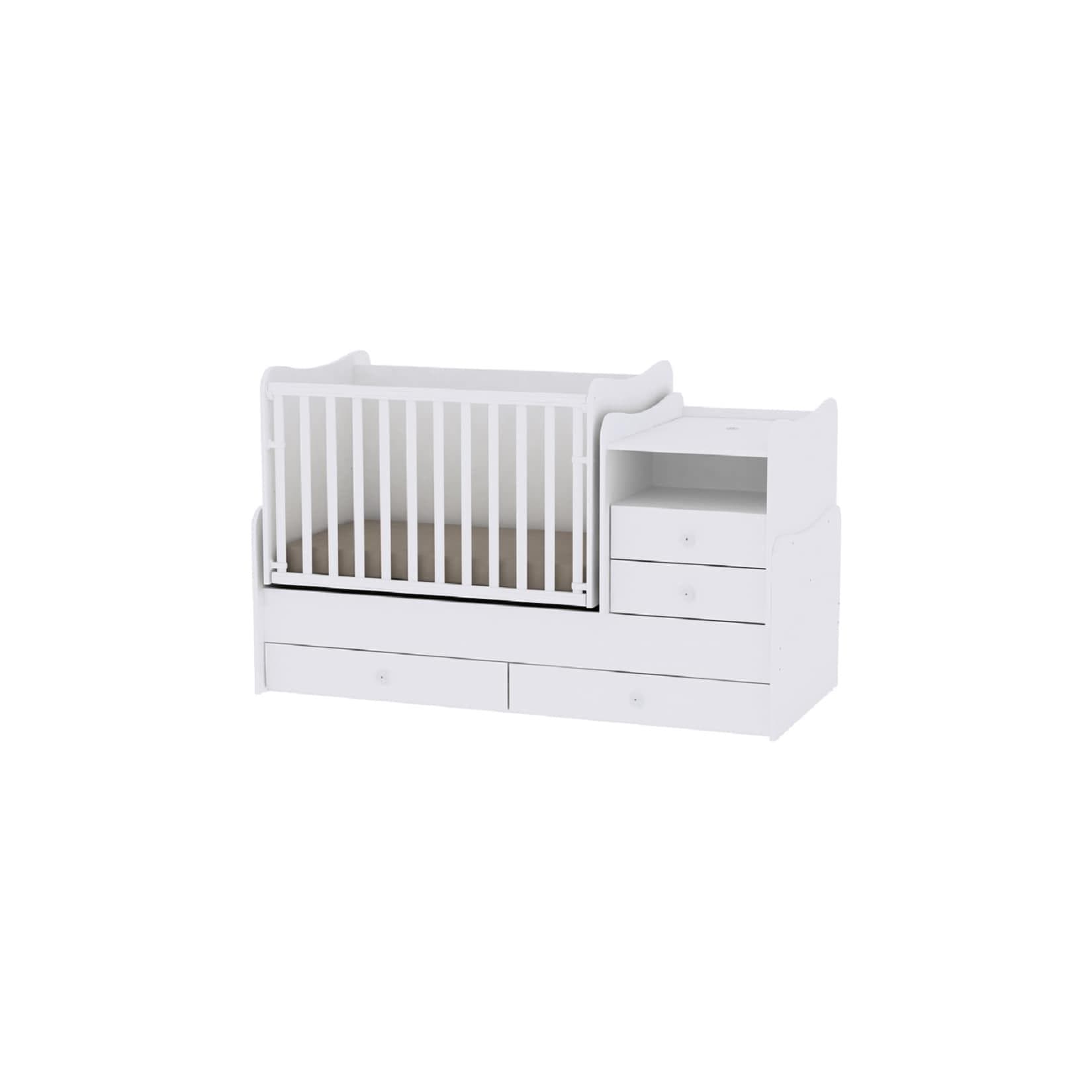 Lorelli Babybett Jugendbett Combo Weiß Umbaubar mit Schaukelfunktion