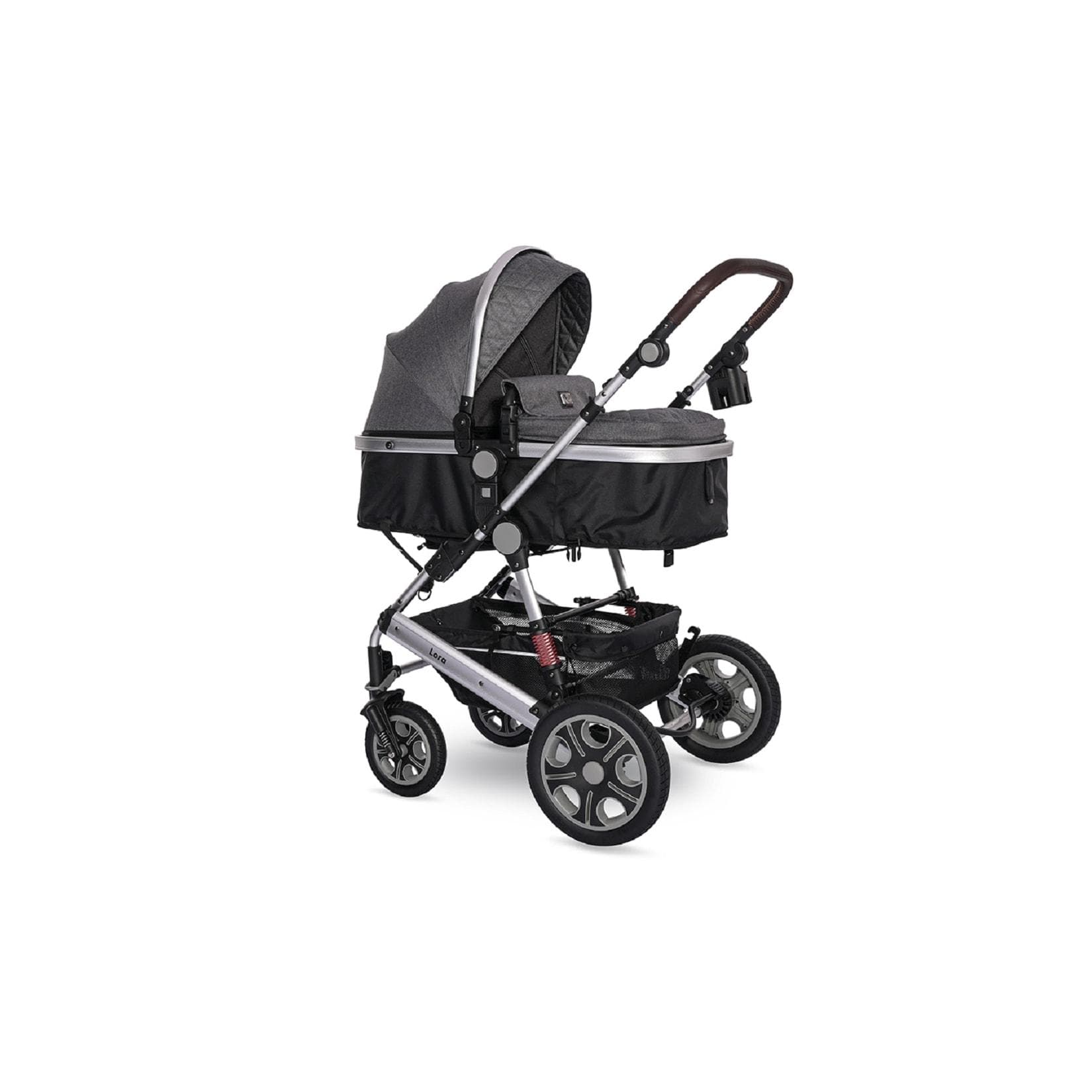 Lorelli Kinderwagen Lora Grau/Schwarz Faltbar mit Gummirädern