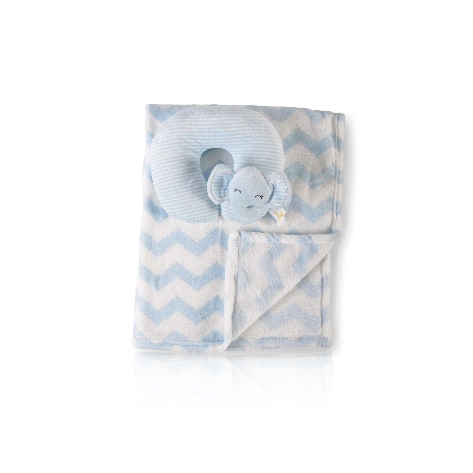 Cangaroo Babydecke Sammy 90 x 75 cm kuschelige Babydecke Nackenkissen blau