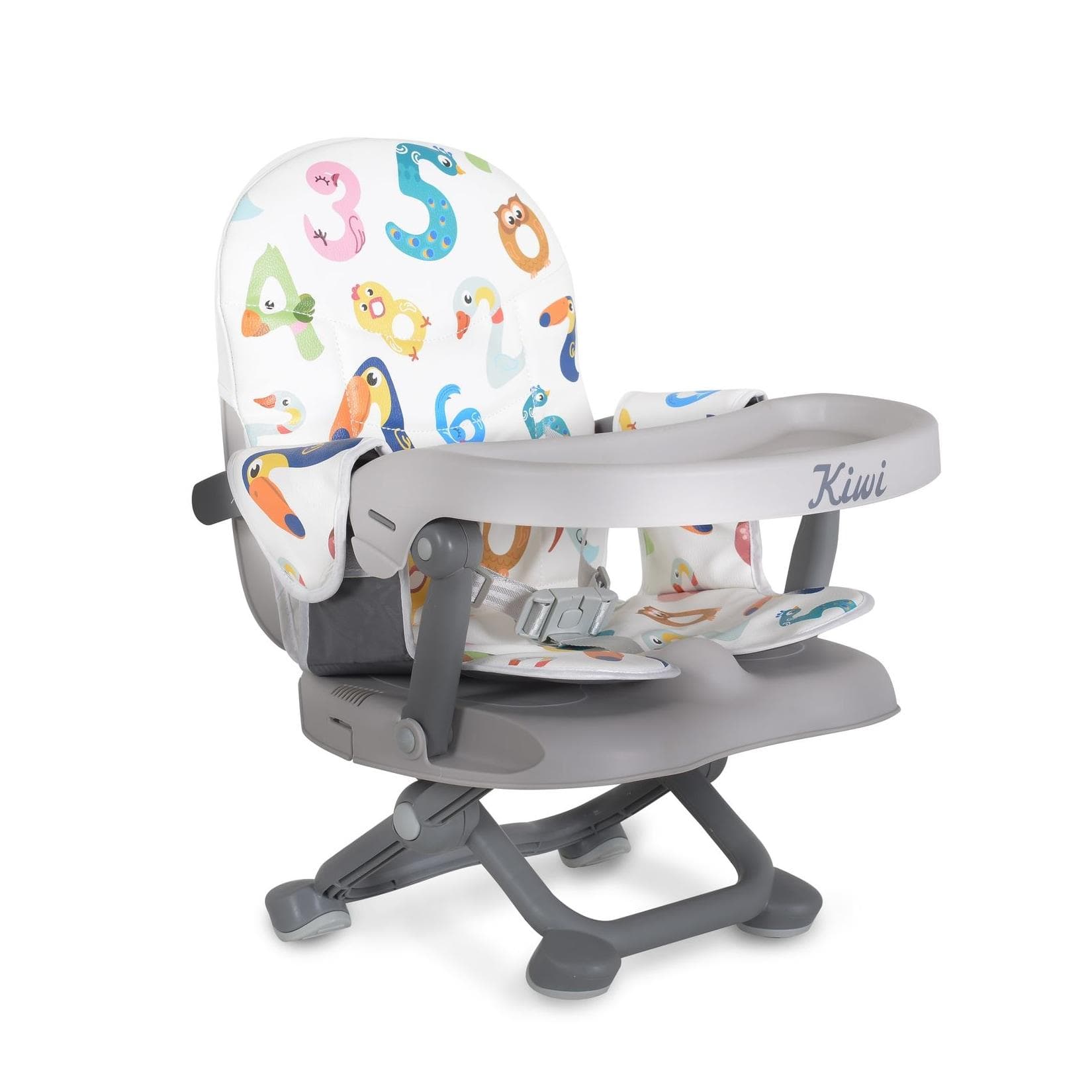 Moni Kinderstuhl Kiwi Sitzerhöhung Grau/Weiss Klappbar Höhenverstellbar