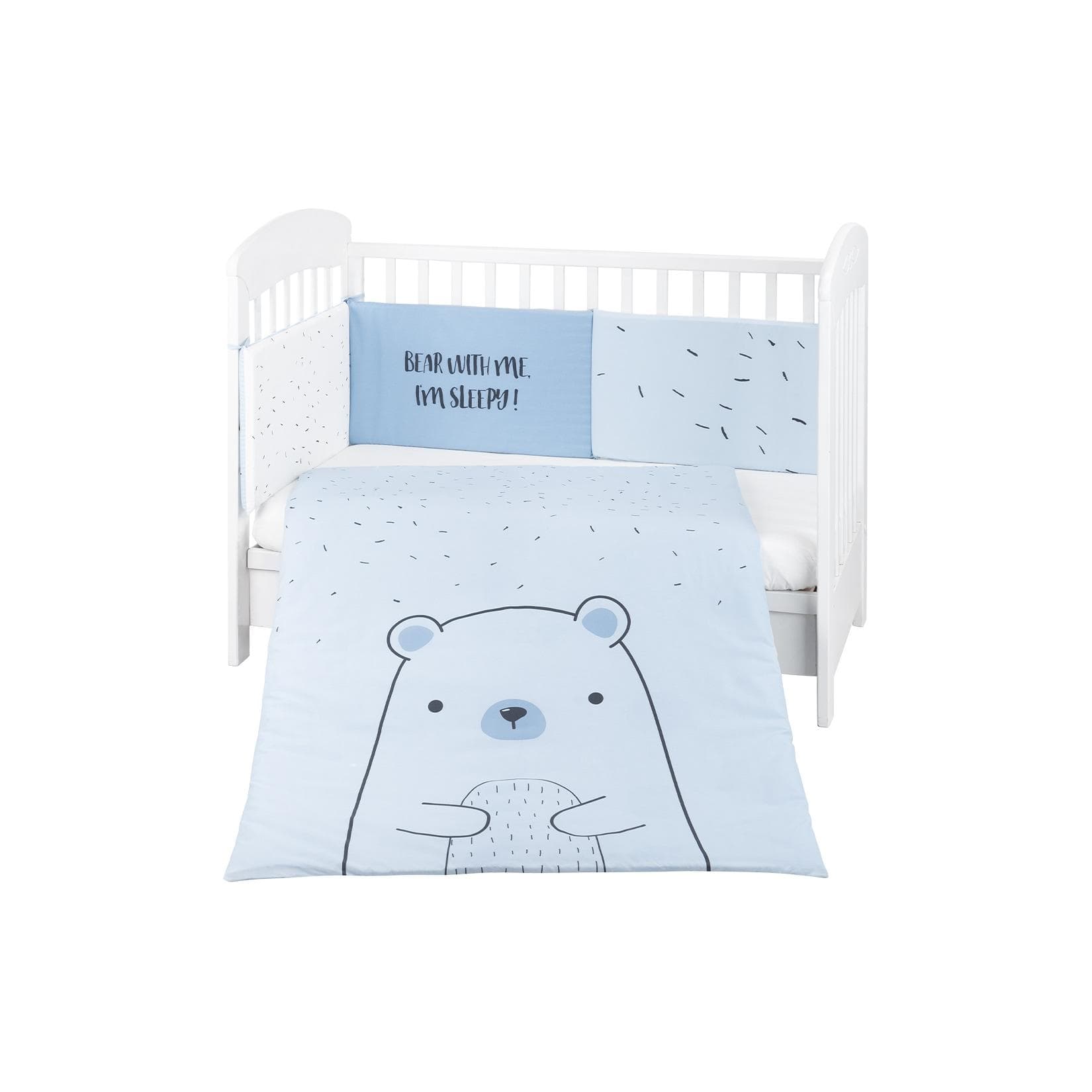 Kikkaboo Babybettwäscheset Bär 3tlg Blau