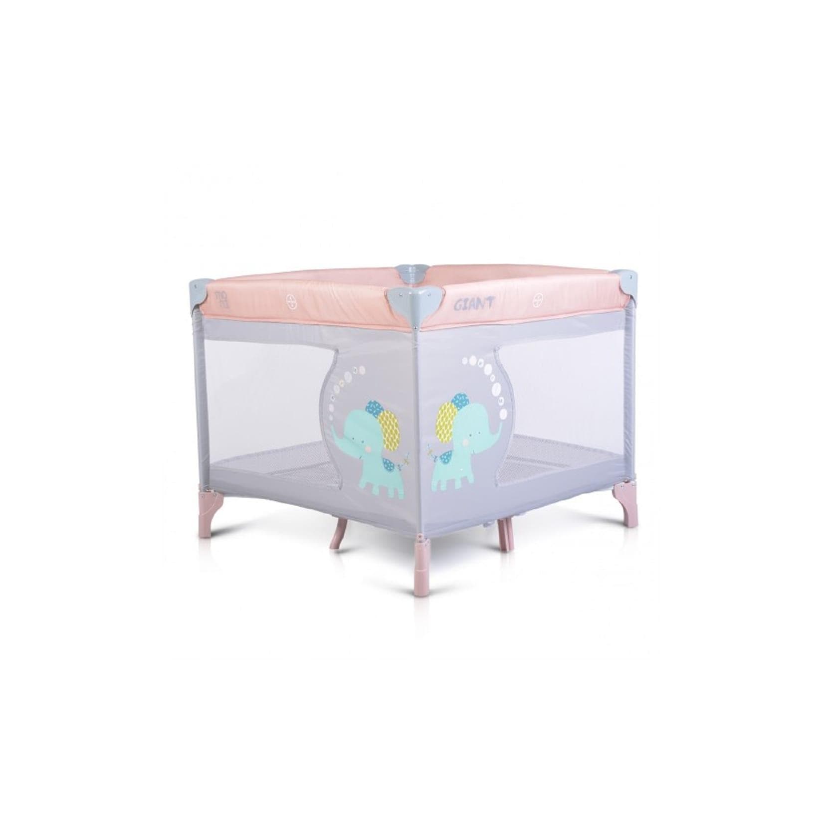 Moni Reiselaufstall Giant Klappbar mit Matratze Grau Pink