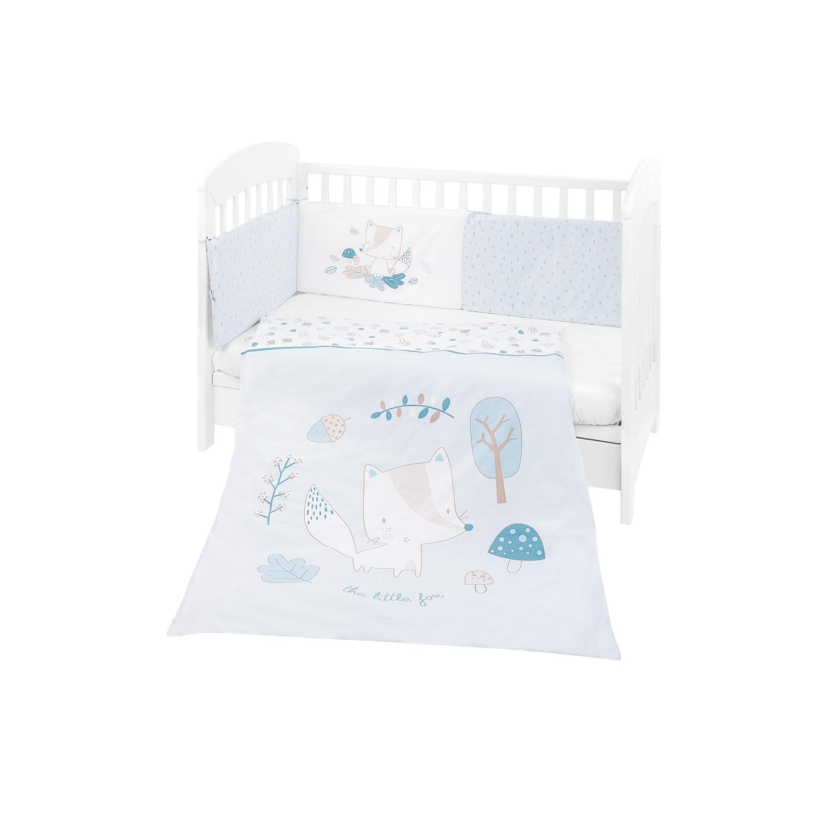 Kikkaboo Babybettwäsche Set 4-teilig Blau mit Nestchen