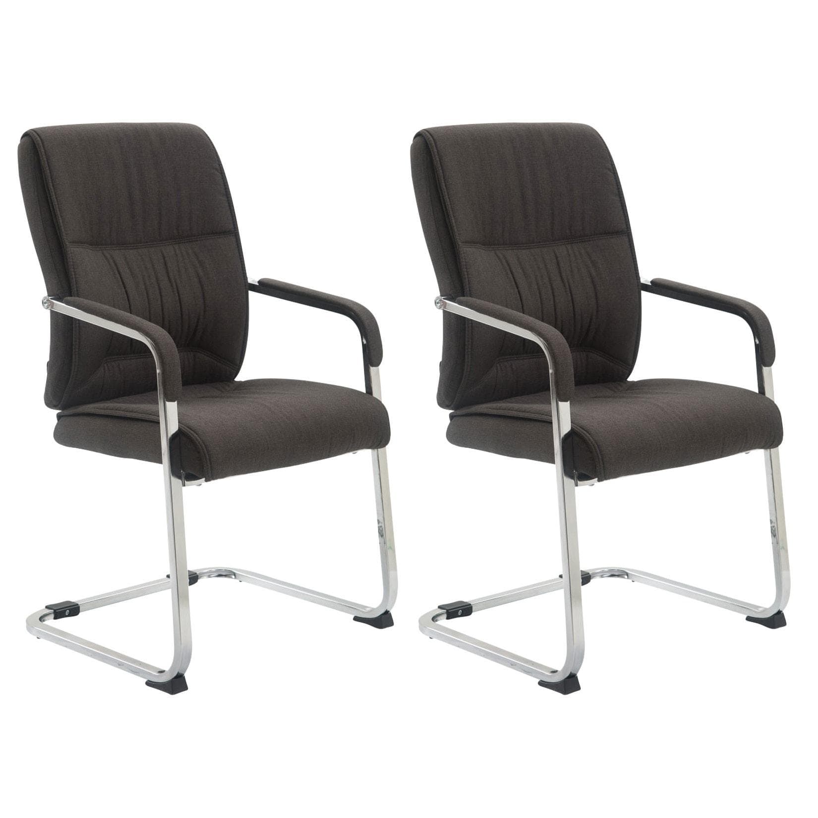 CLP Besucherstuhl Anubis 2er Set Freischwinger Stoff Grau