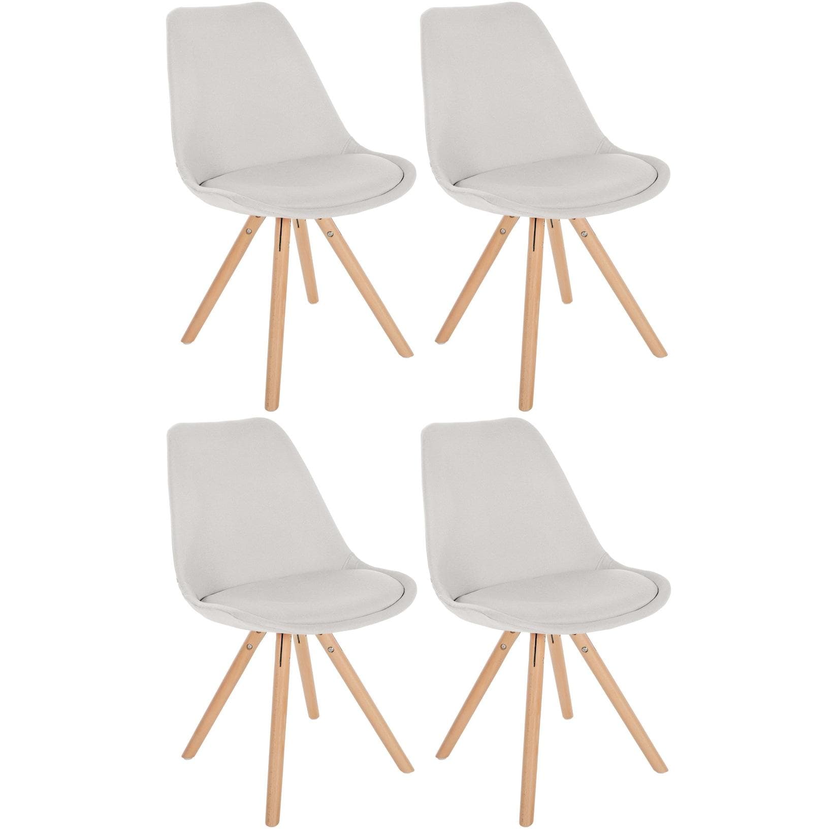 CLP 4er Set Stühle Sofia Stoffbezug Holzgestell