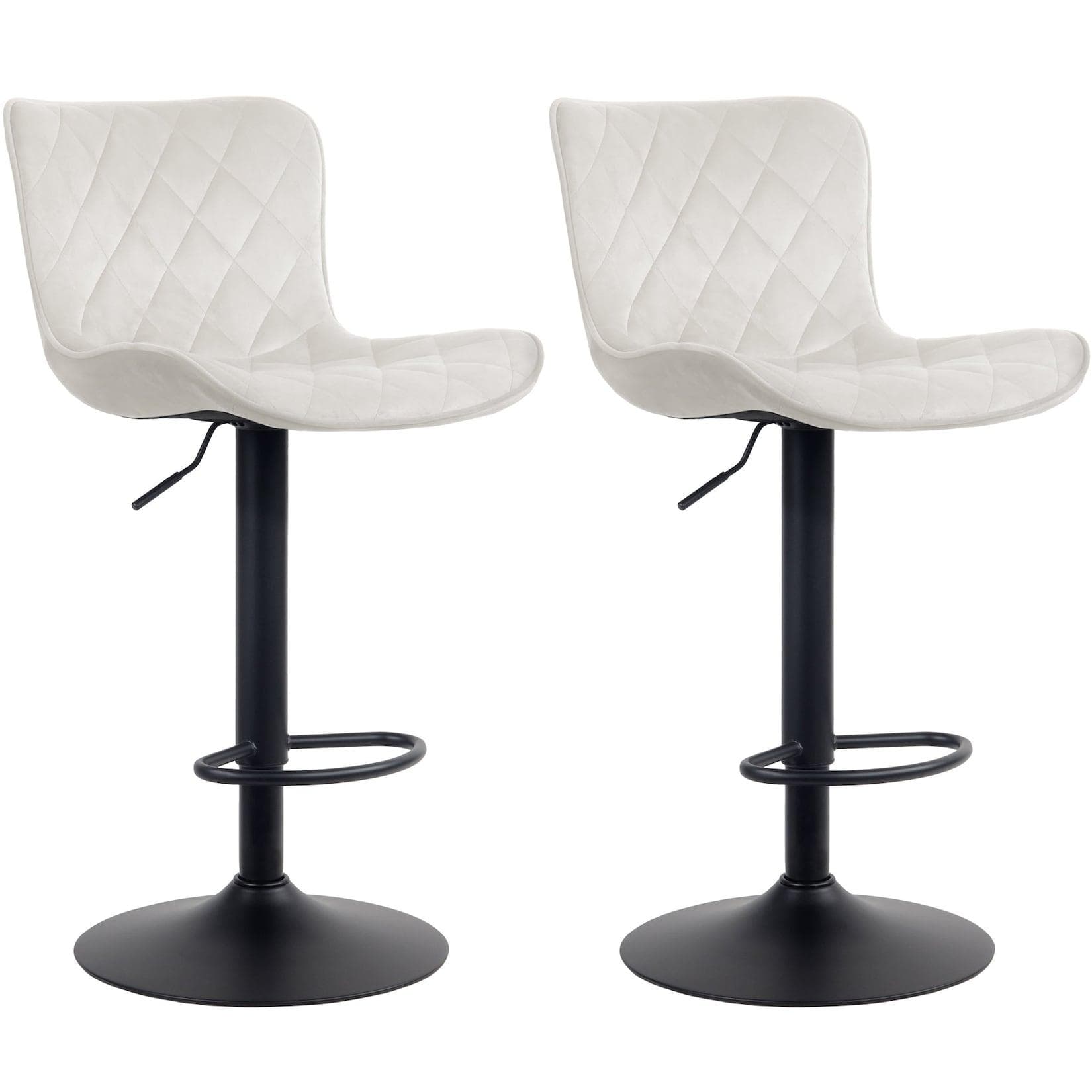 CLP 2er Set Barhocker Emma - Höhenverstellbare Barstühle Schwarz