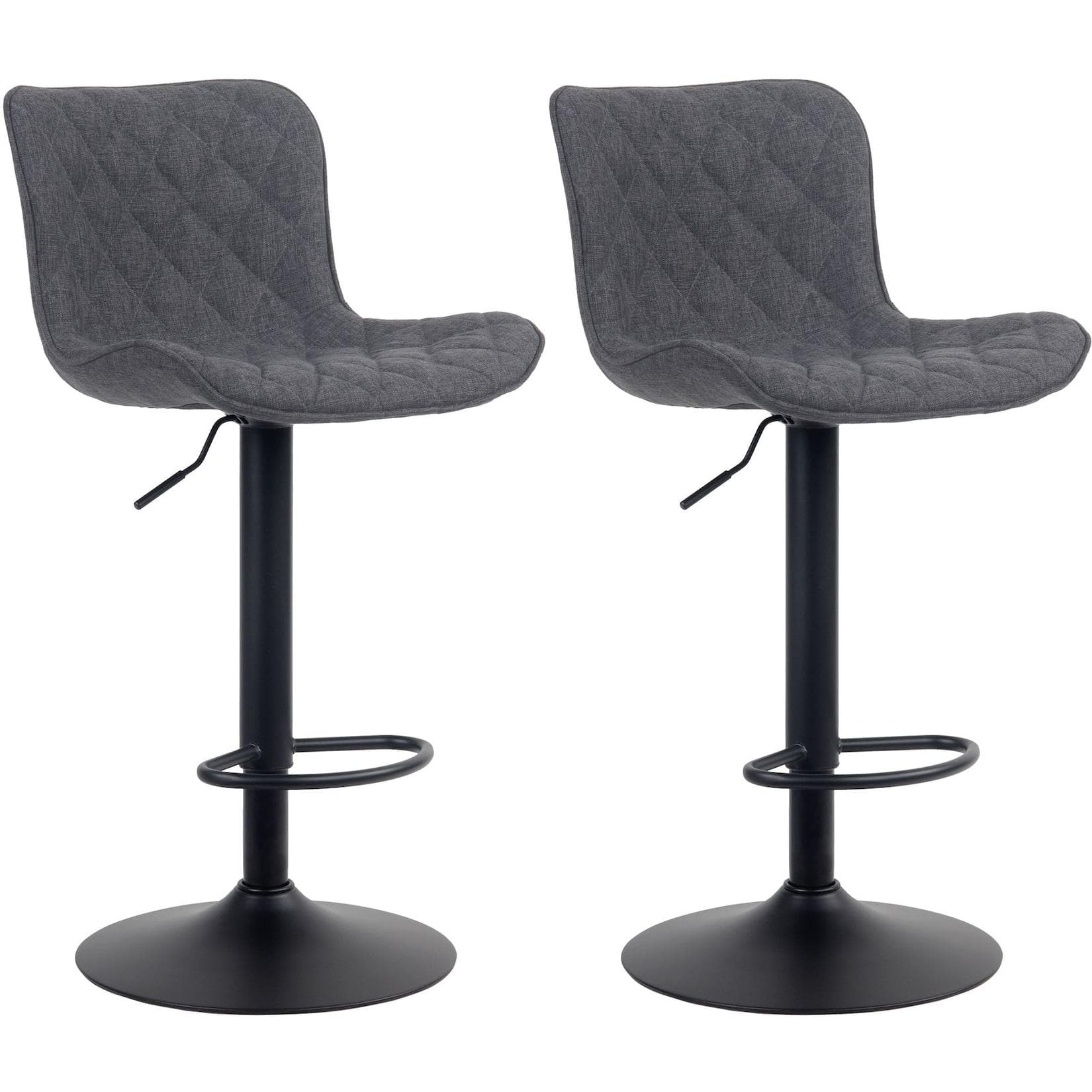 CLP 2er Set Barhocker Emma - Höhenverstellbare Barstühle Schwarz Modern