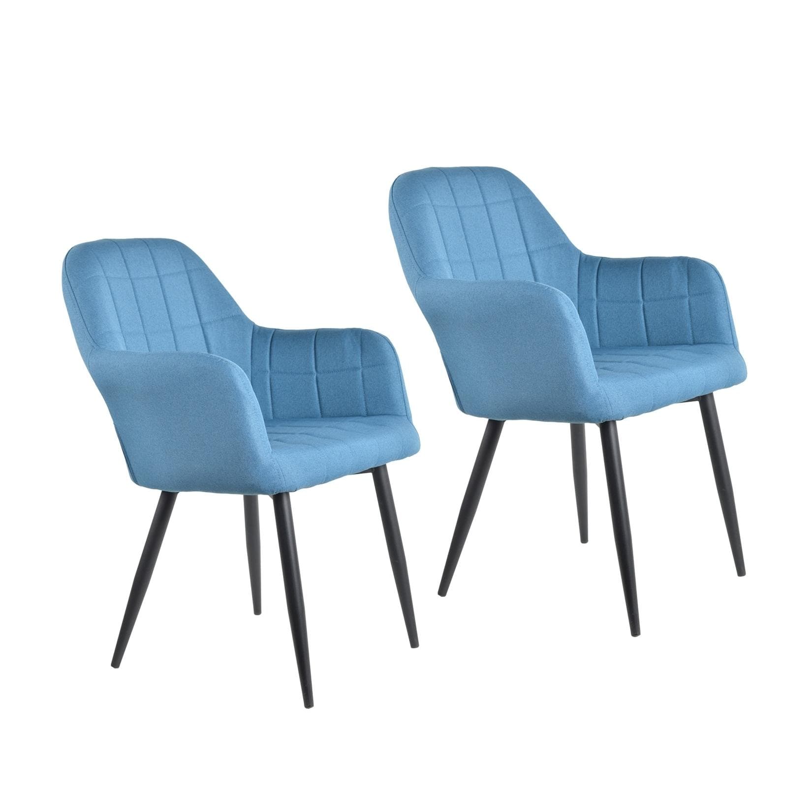 HTI-Living Stuhl Albany Webstoff Blau Modern Retro-Charme