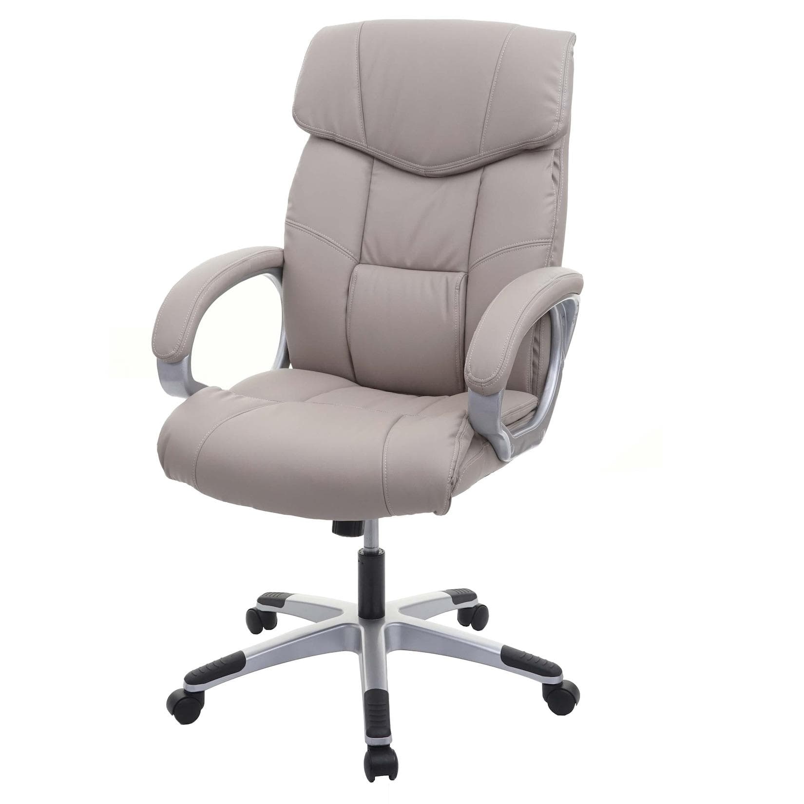 Bürostuhl MCW-A71 Chefsessel Drehstuhl Kunstleder Taupe-Grau