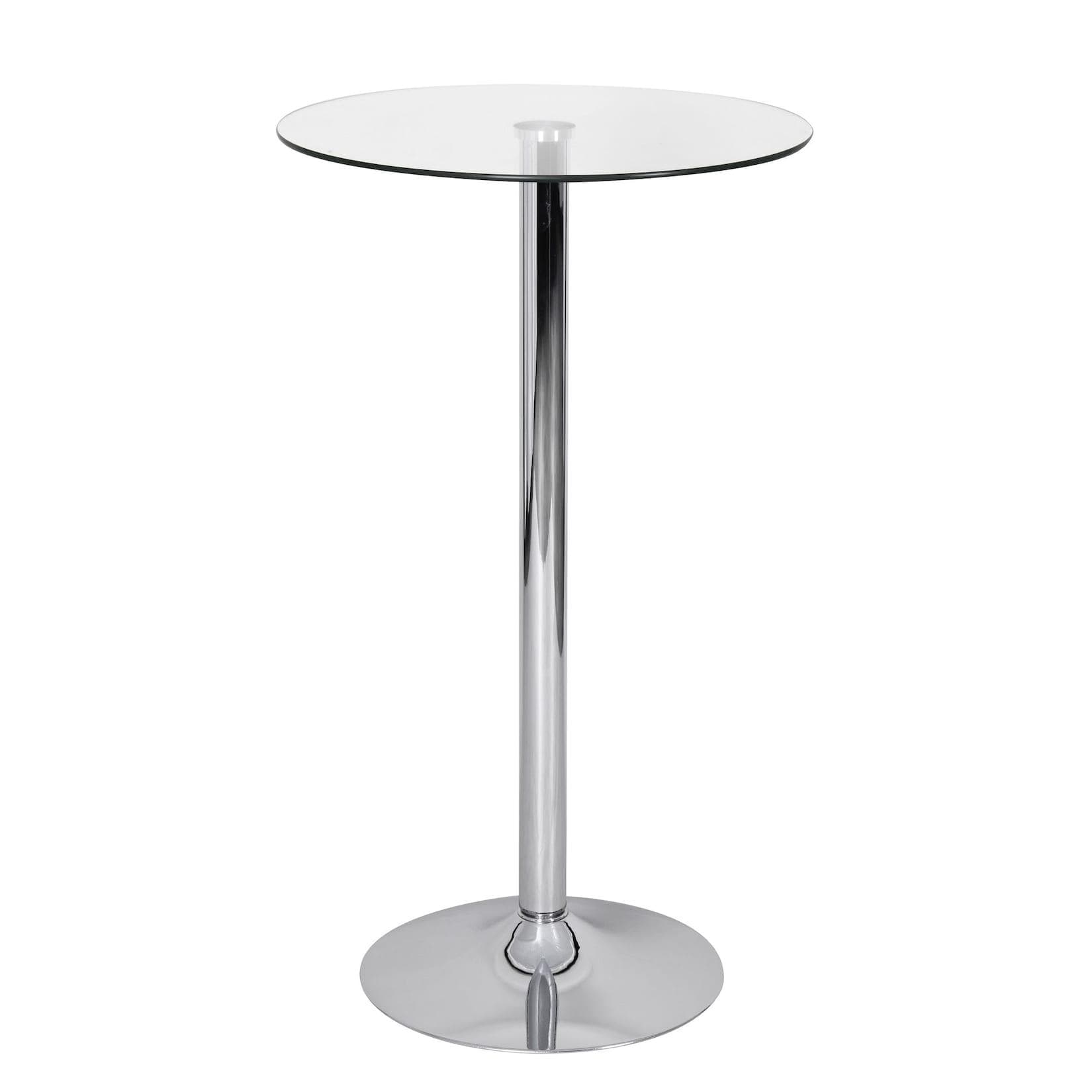 FineBuy Stehtisch Rund 60 cm Glas Metall Chrom Modern