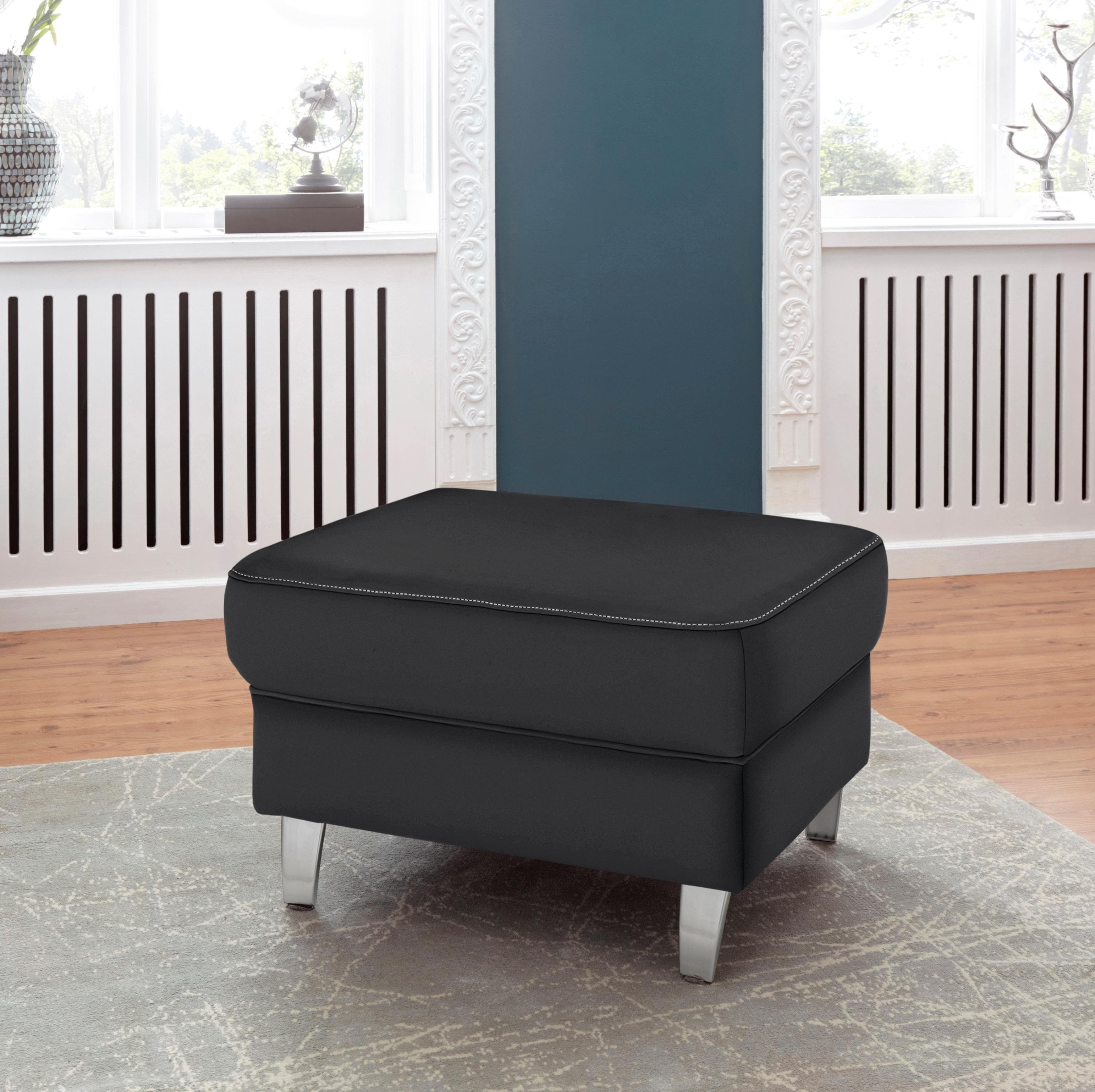 Sit & More Hocker Texel Schwarz Kunstleder