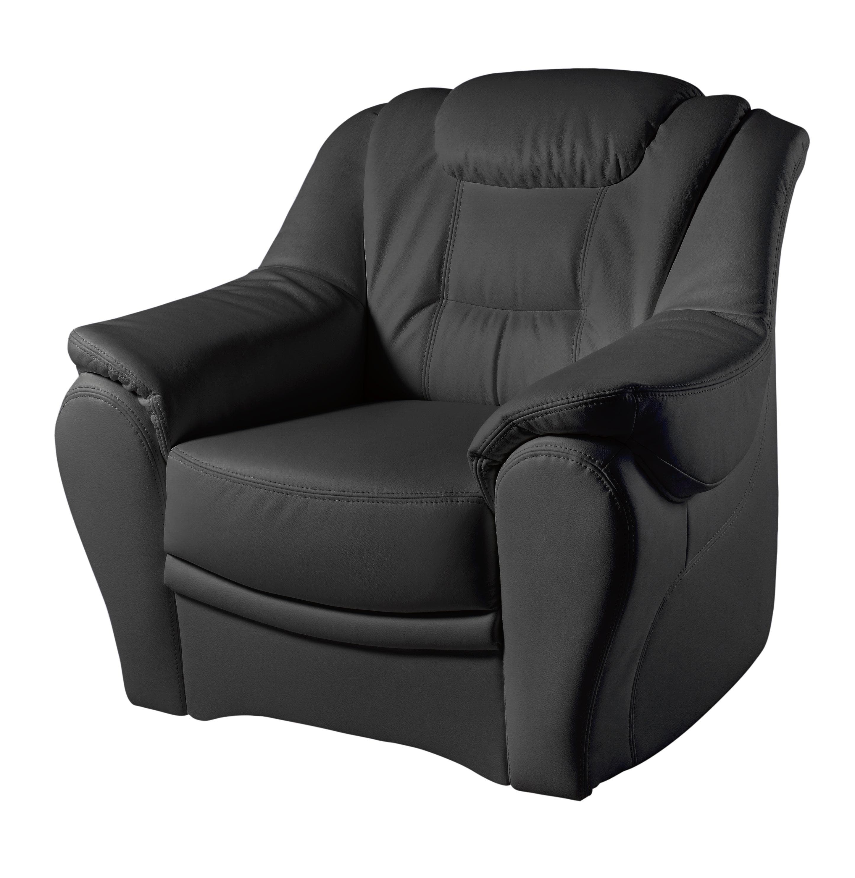 Sessel SIT & MORE Bellevue Schwarz Leder Microfaser