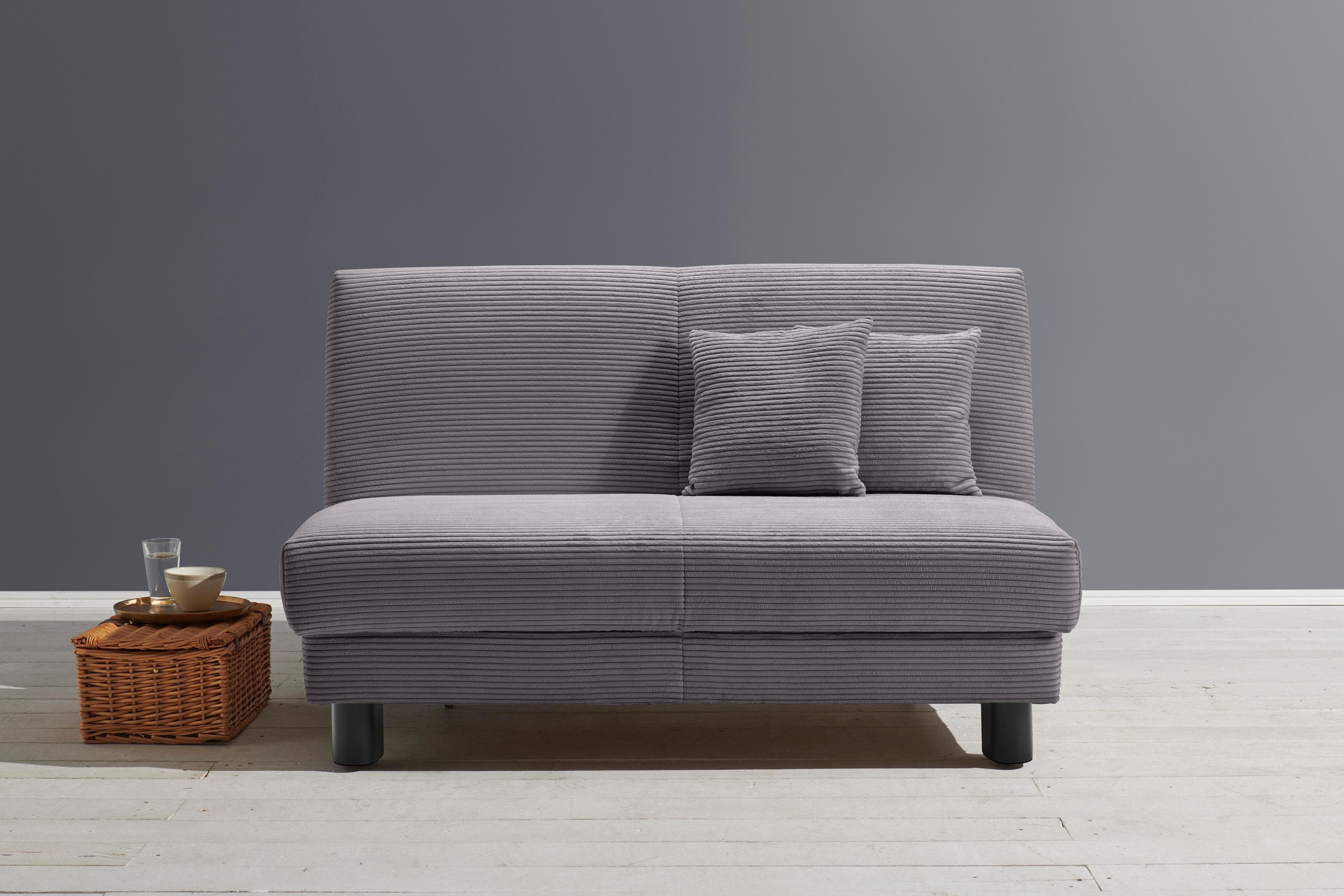 ELL + ELL Schlafsofa Enny Grau Cord