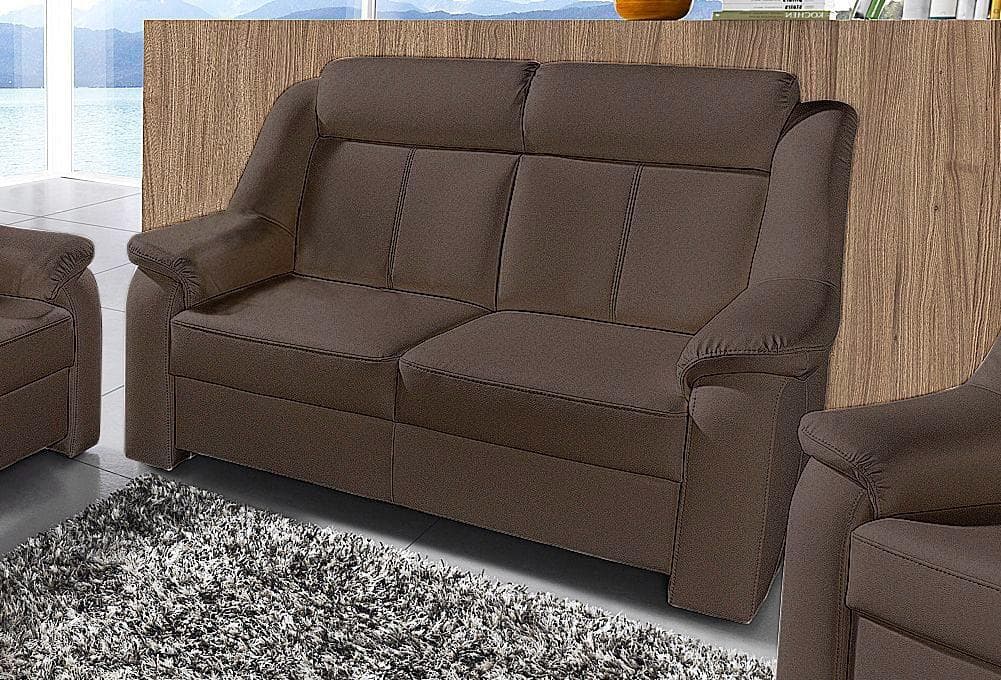 SIT & MORE 2-Sitzer Sofa Basel Braun Microfaser oder Leder
