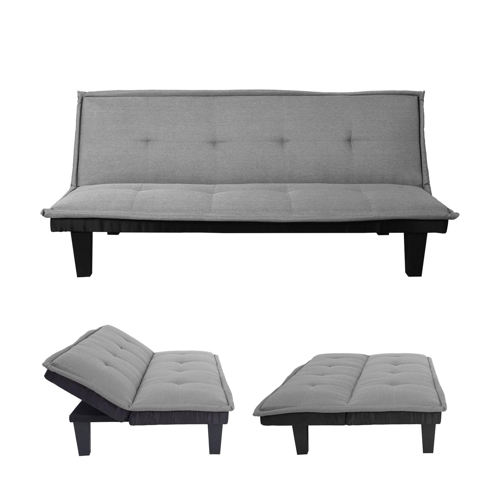 MCW 3er-Sofa mit Schlaffunktion hellgrau