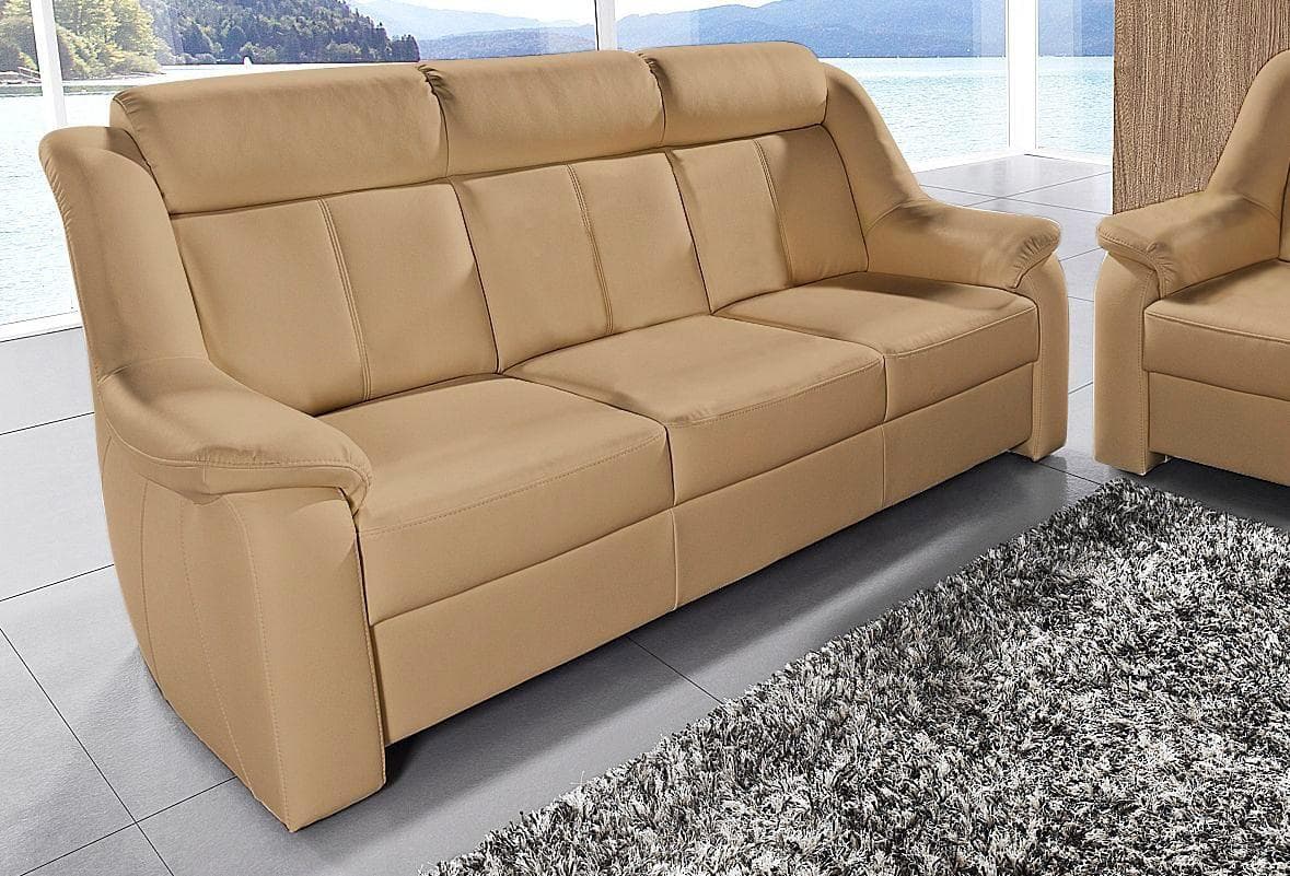 SIT & MORE 3-Sitzer Sofa Basel Braun Leder